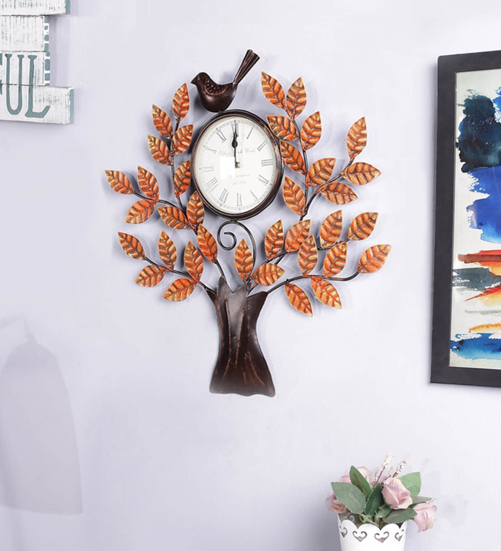 Multicolor Metal Analog Wall Clock
