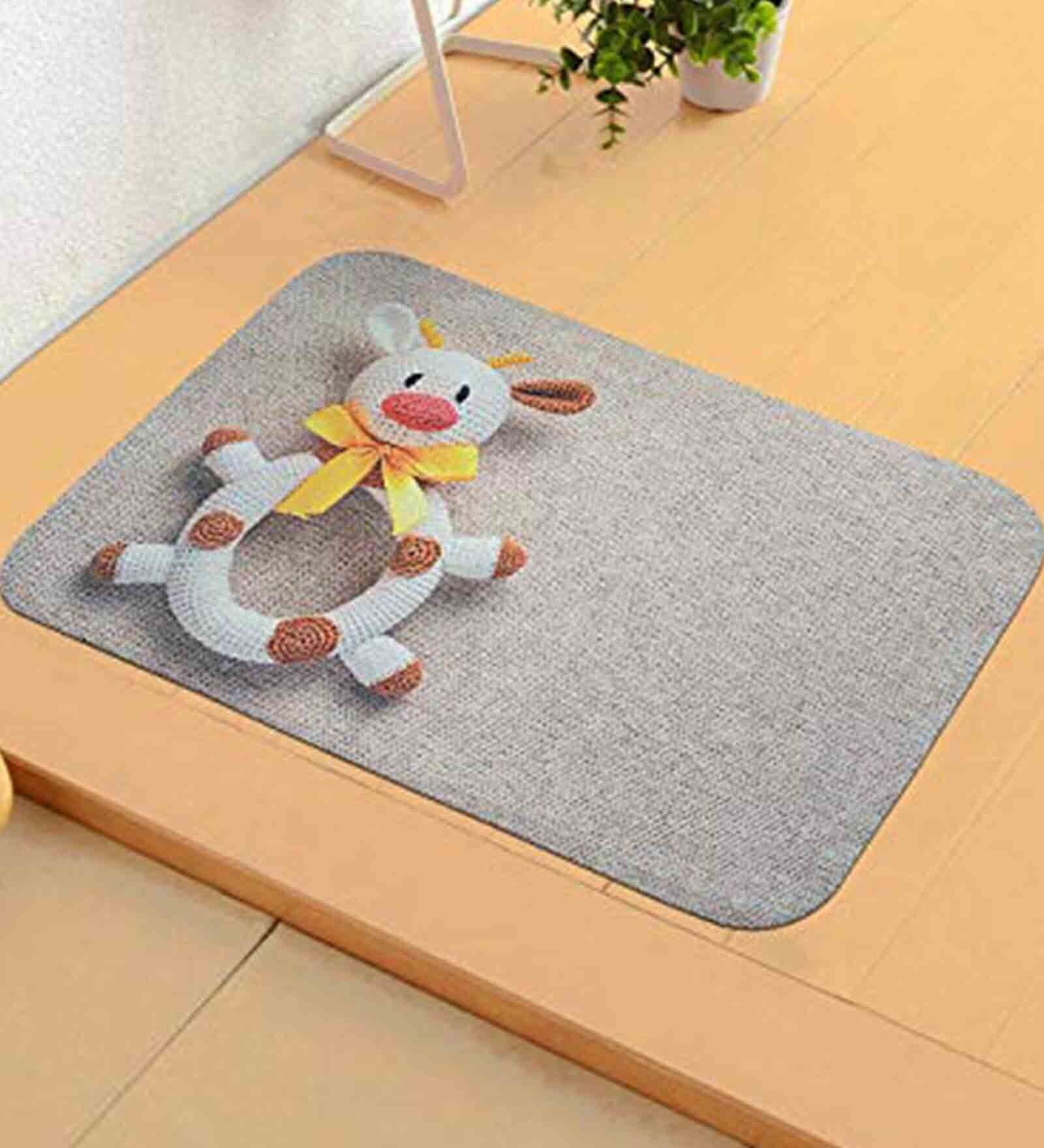 Buy Multicolor Abstract Polyester 23 x 15 Inches Anti Skid Door Mat at ...