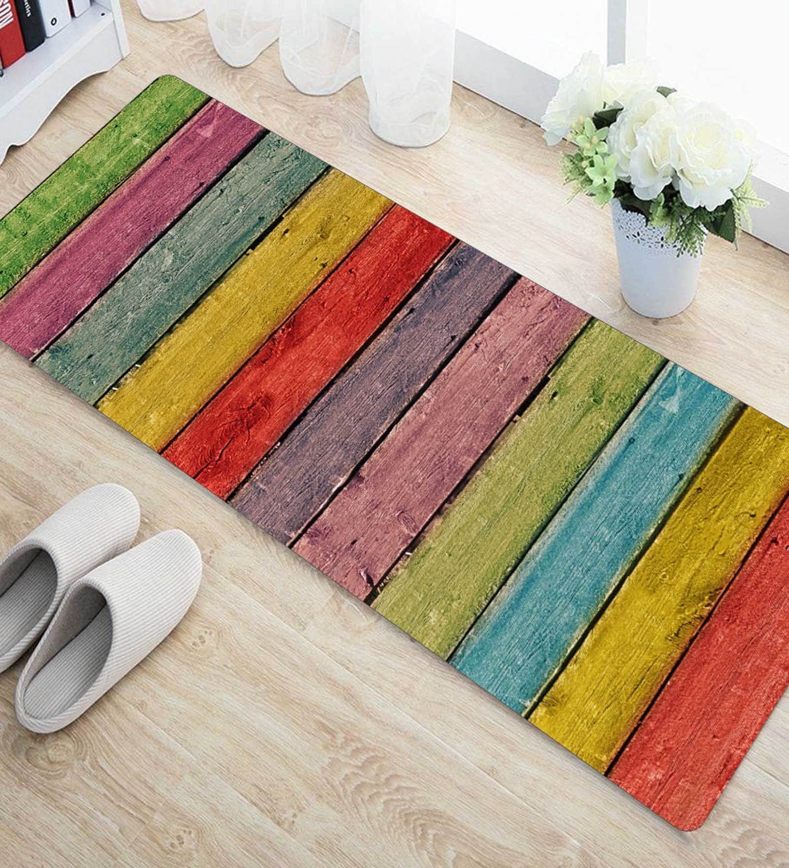 Multicolor Nylon 55 x 22 Inches Machine Made Floor Runner
