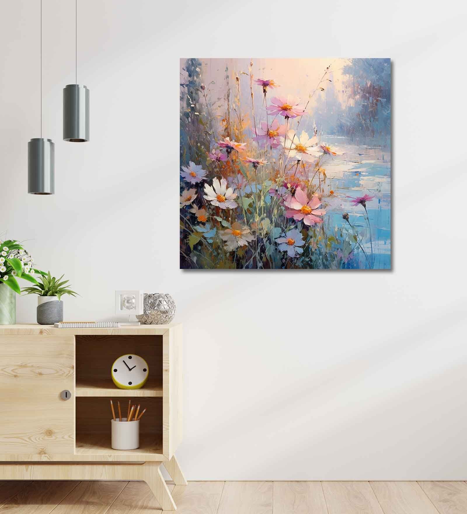 Lake Canvas Pine Wood 24x24 Art Print