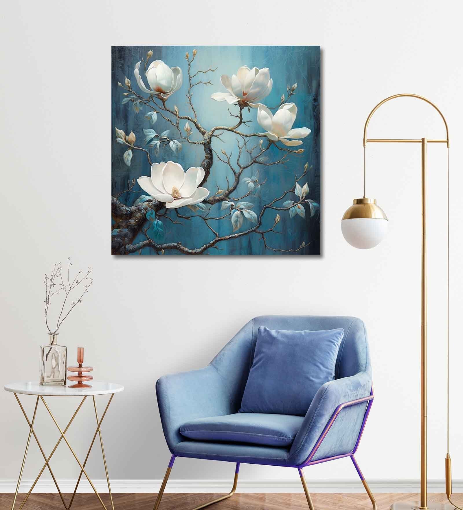 Flowers Canvas Pine Wood 24x24 Art Print