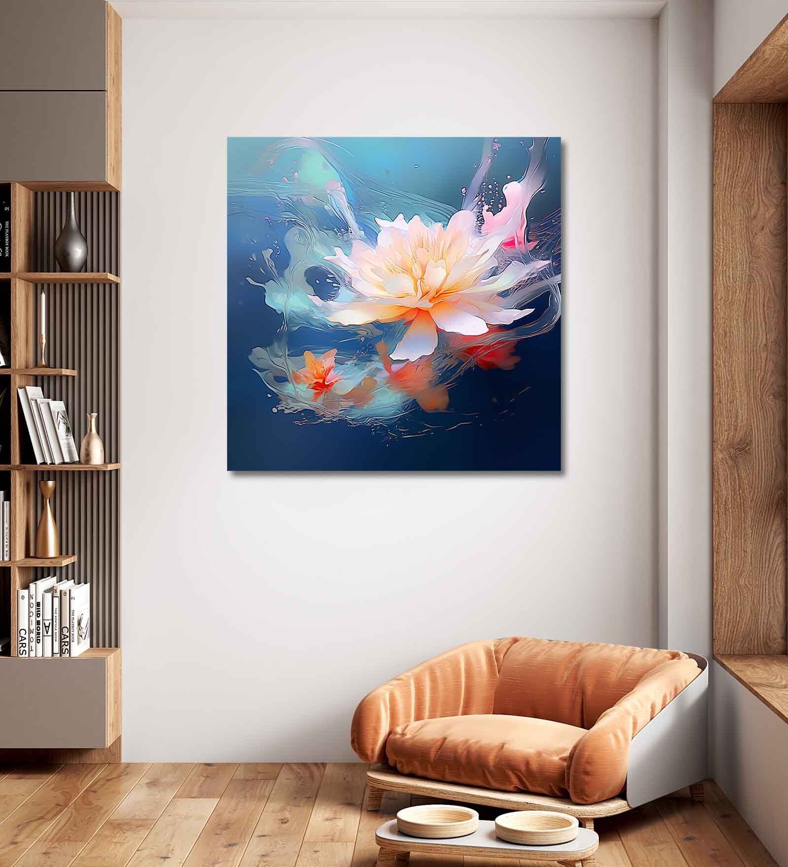 Floral Canvas Pine Wood 24x24 Art Print