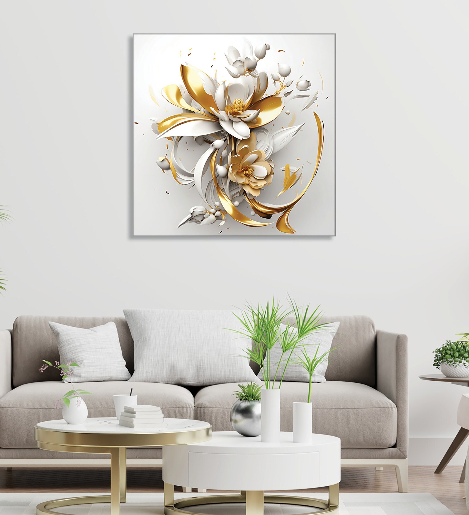 Floral Canvas Pine Wood 24x24 Art Print