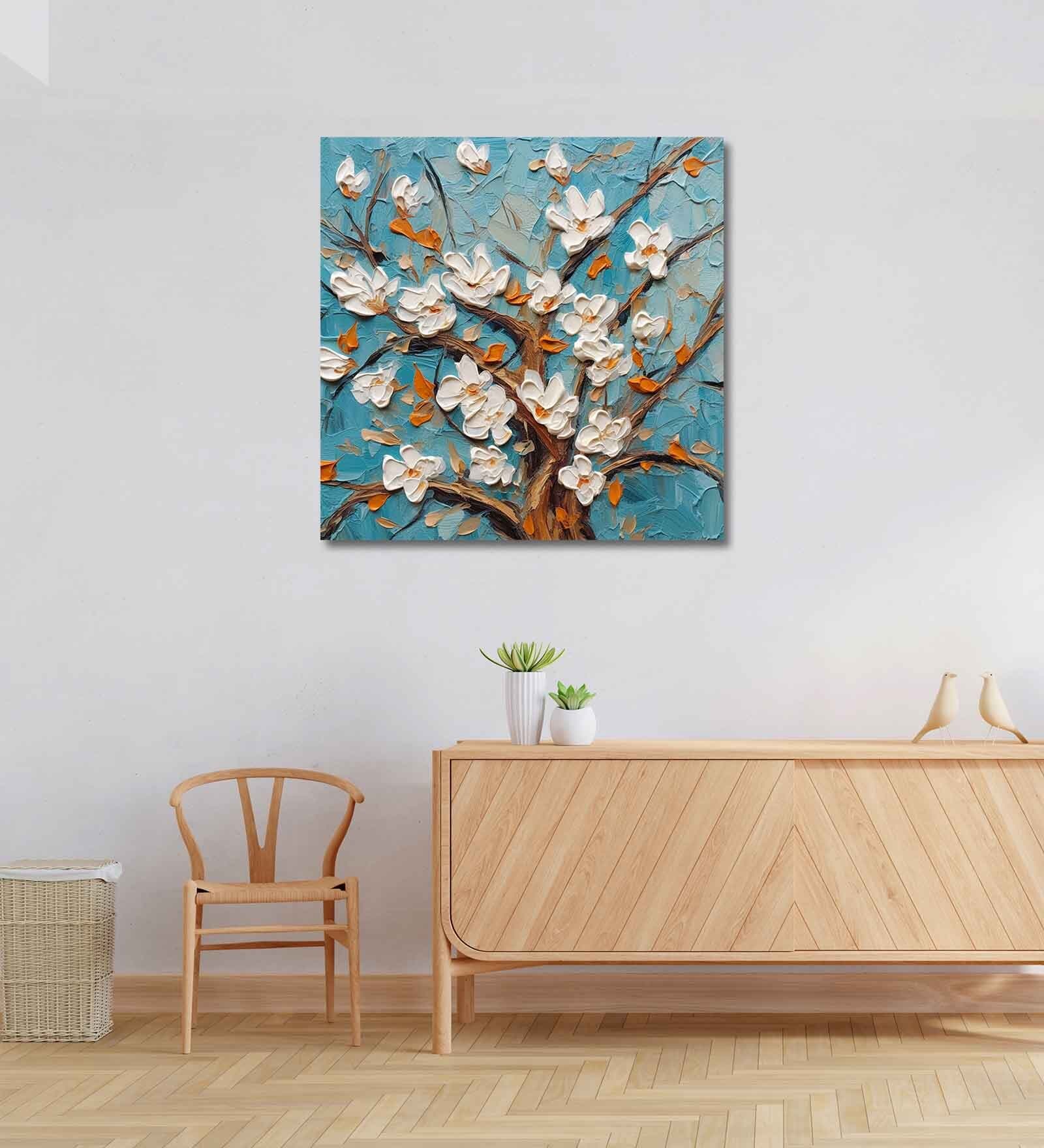 Floral Canvas Pine Wood 24x24 Art Print