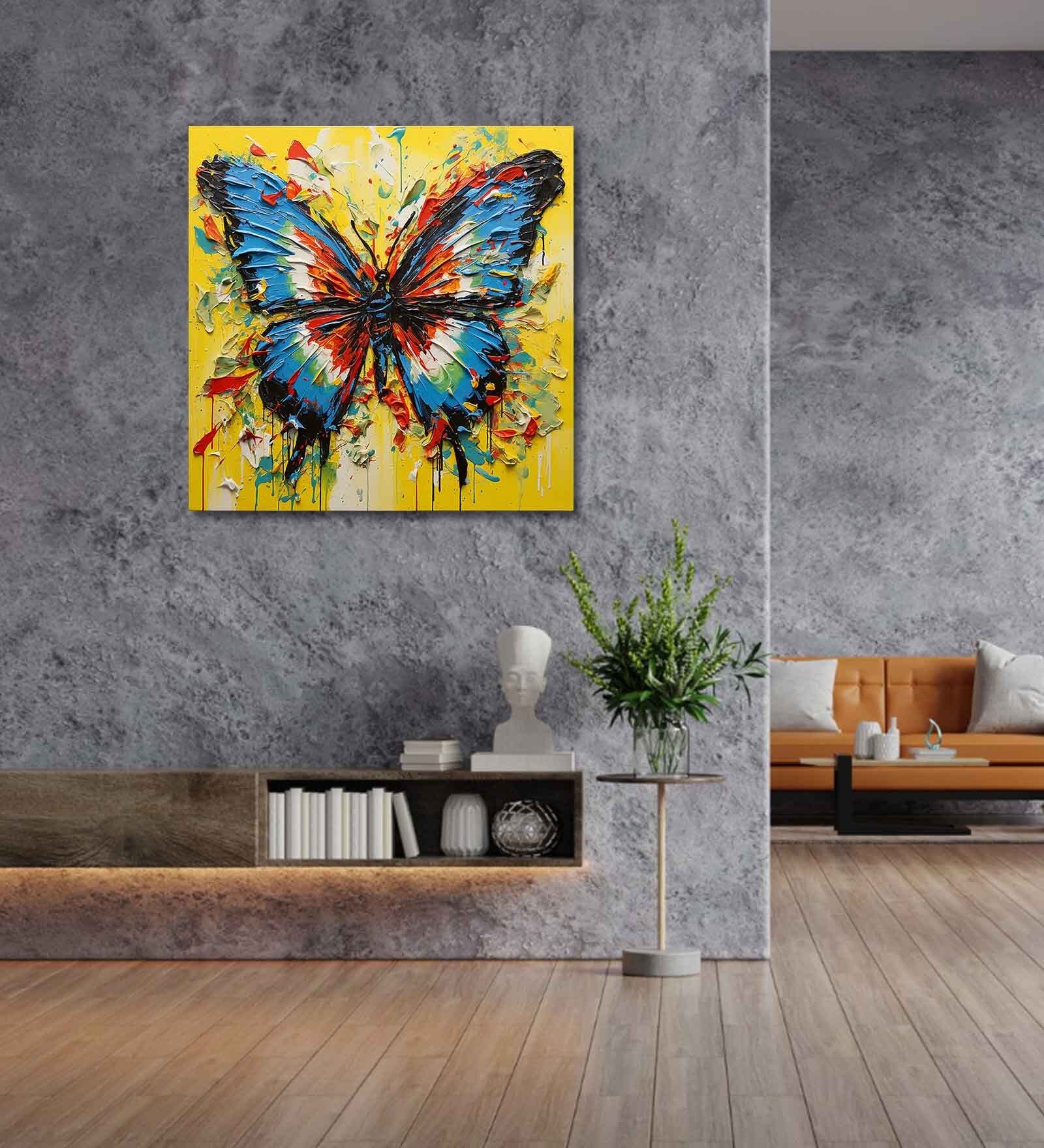Butterfly Canvas Pine Wood 24x24 Art Print