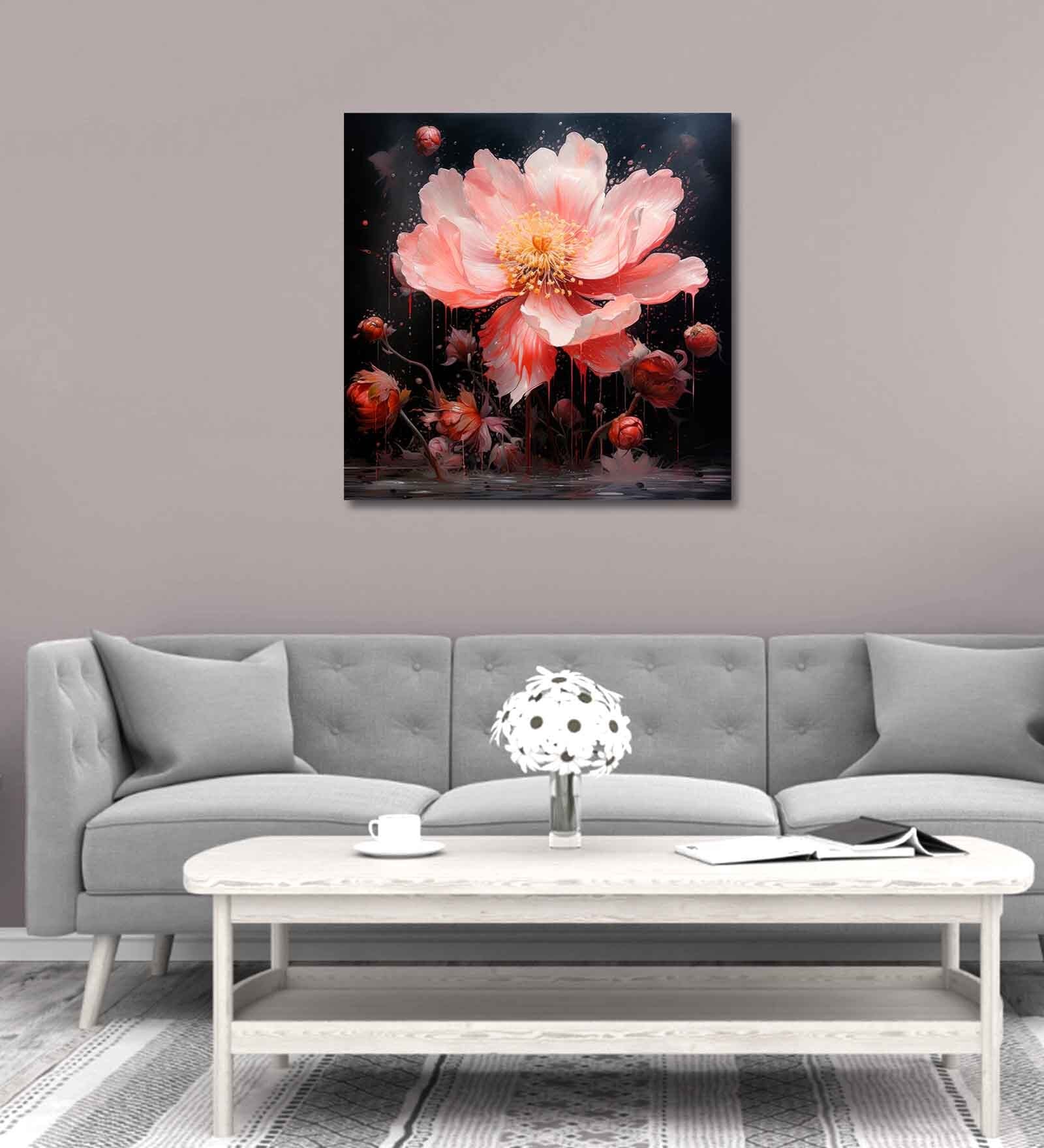 Flower Canvas Pine Wood 24x24 Art Print