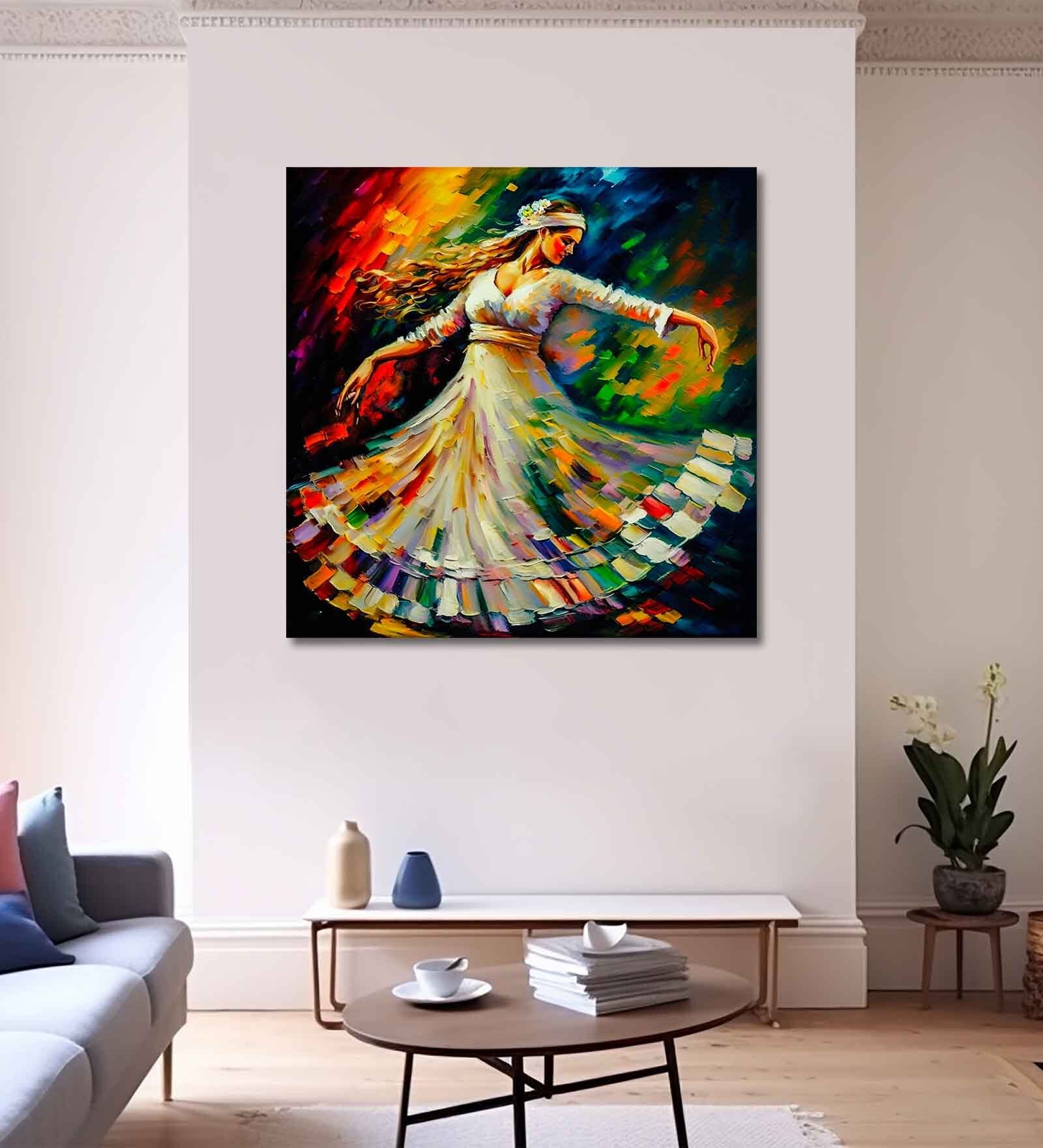 Folk Dance Canvas Pine Wood 24x24 Art Print