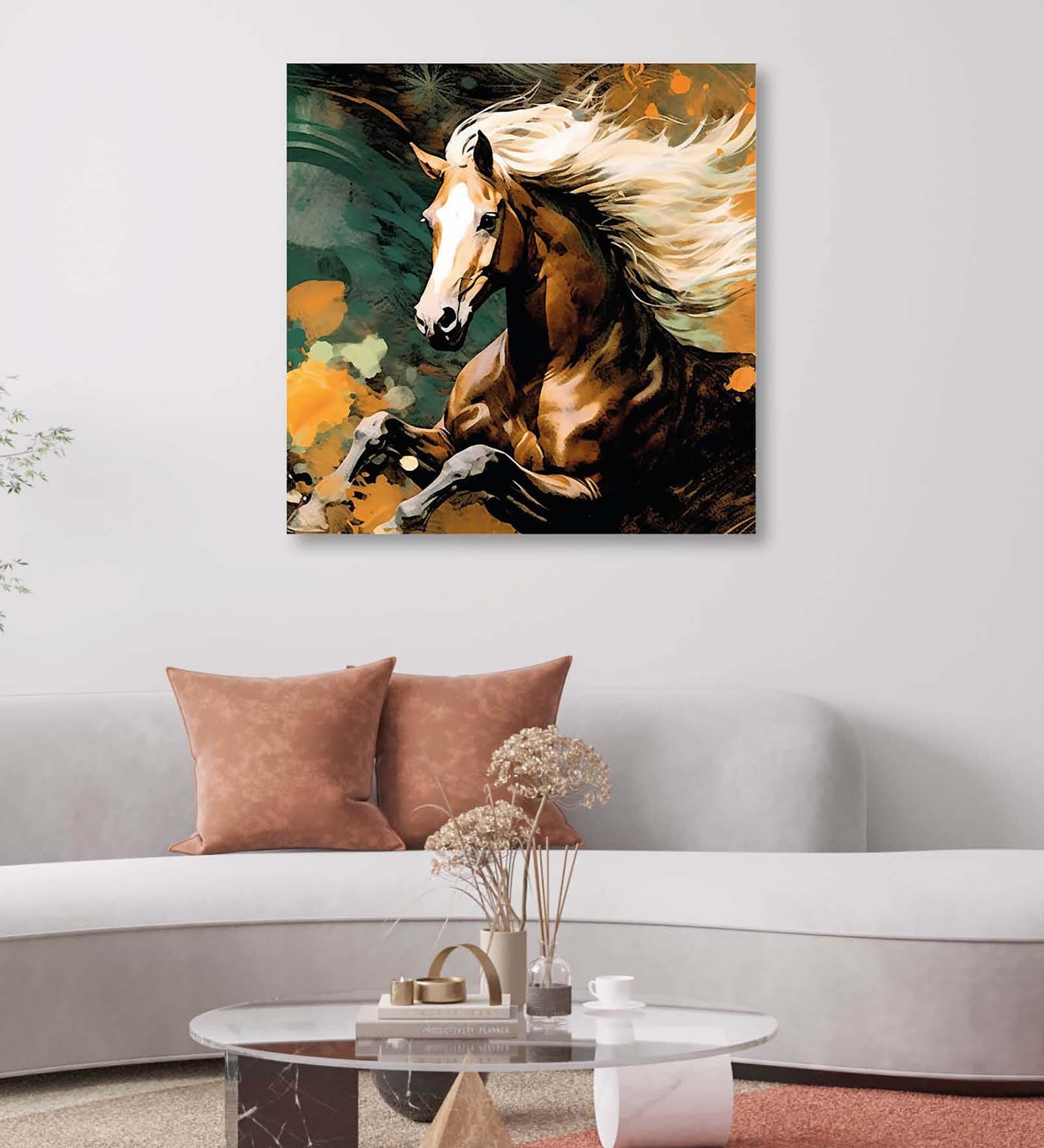 Horse Canvas Pine Wood 24x24 Art Print