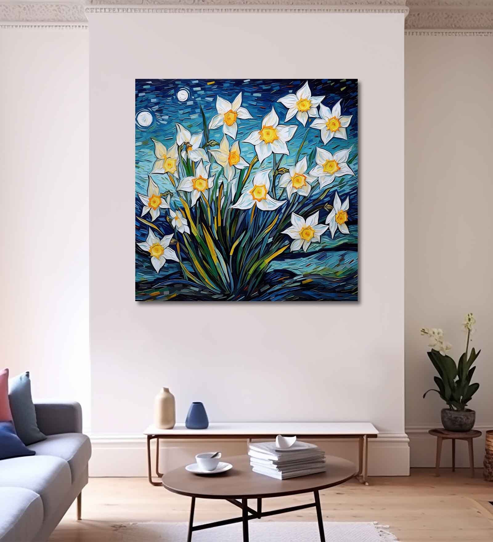 Flower Canvas Pine Wood 24x24 Art Print