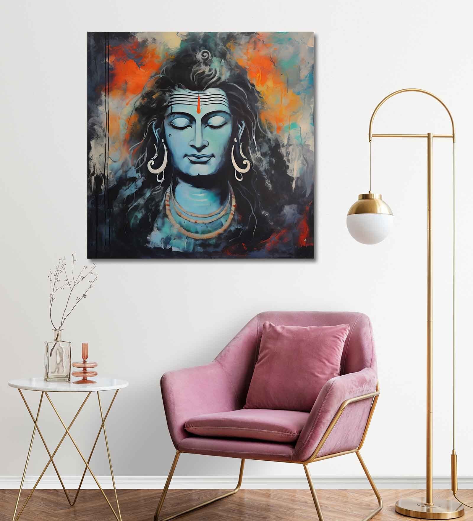 Lord Shiva Canvas Pine Wood 24x24 Art Print