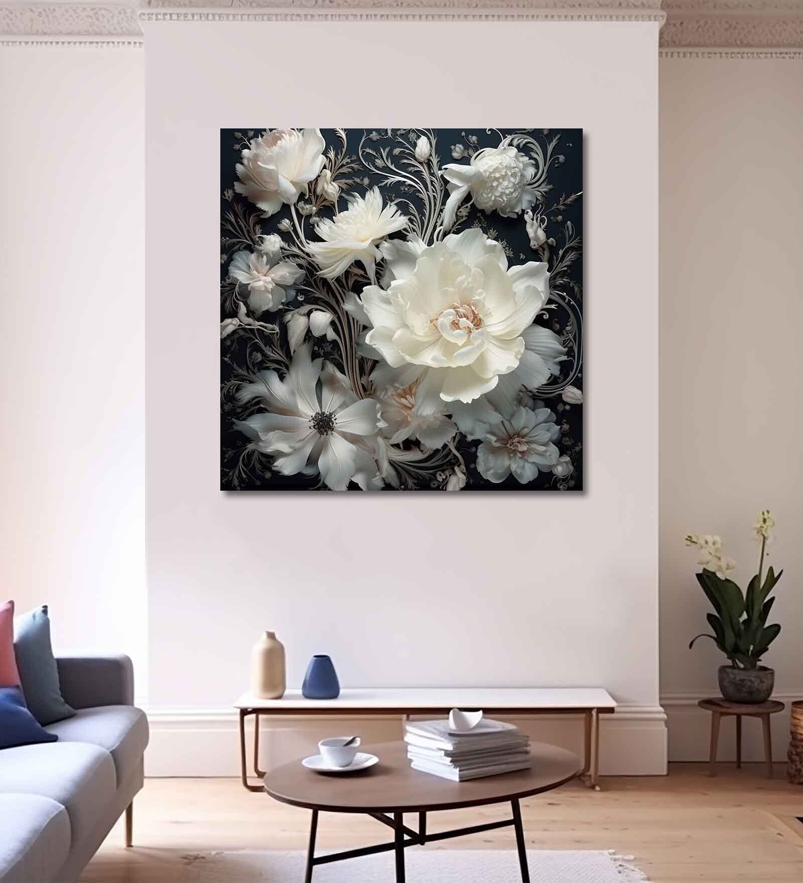Flower Canvas Pine Wood 24x24 Art Print