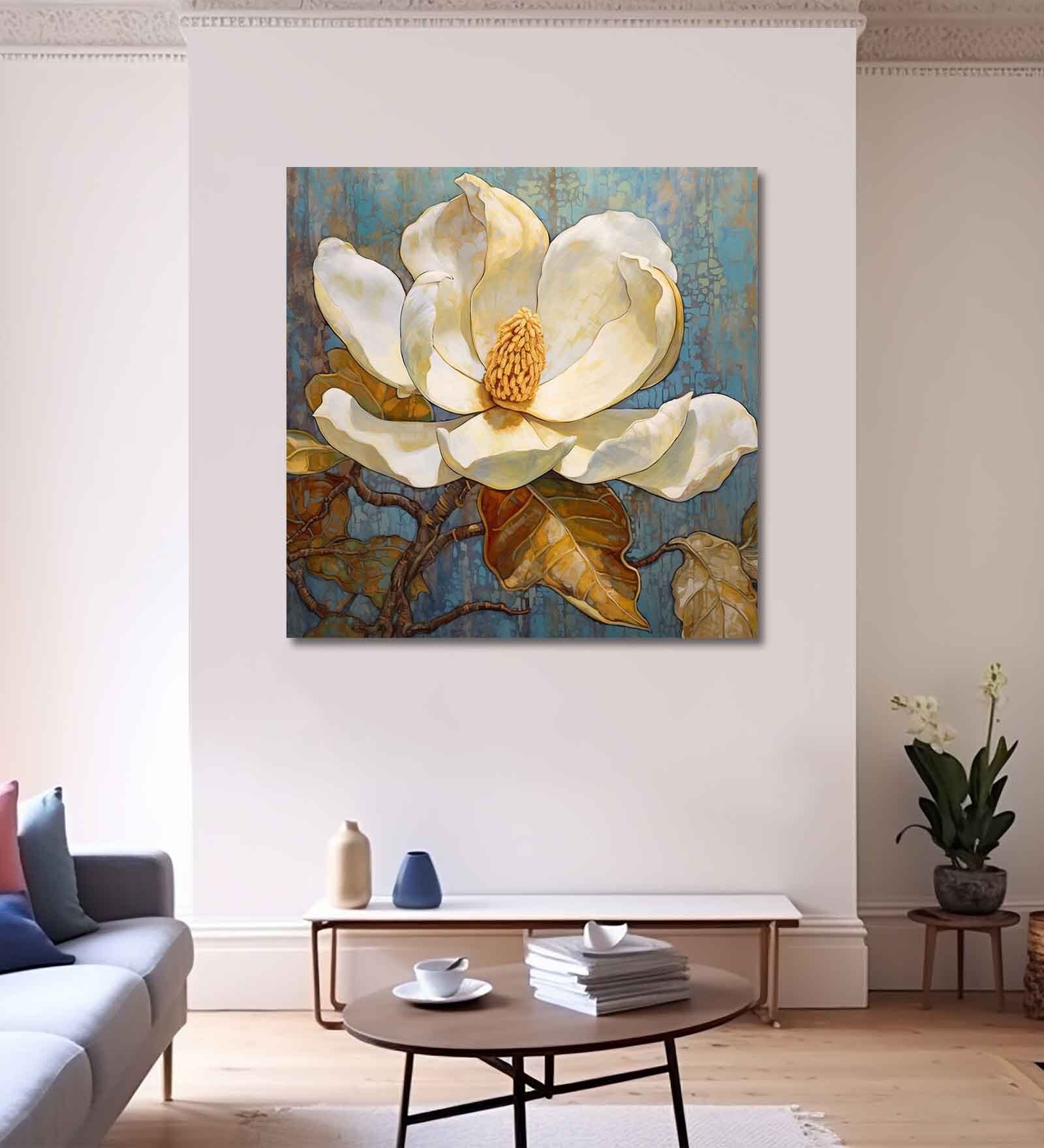 Floral Canvas Pine Wood 24x24 Art Print