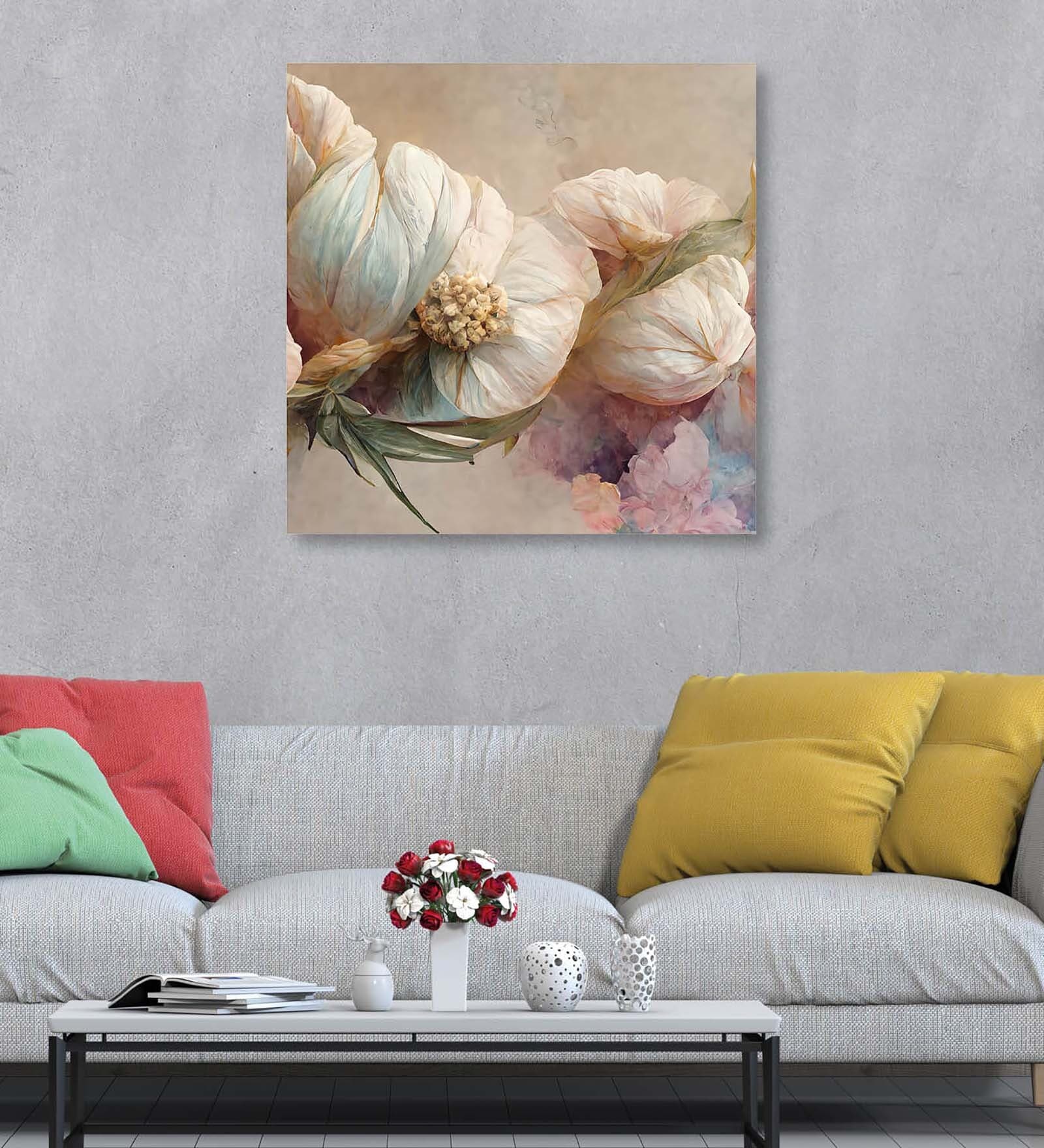Floral Canvas Pine Wood 24x24 Art Print