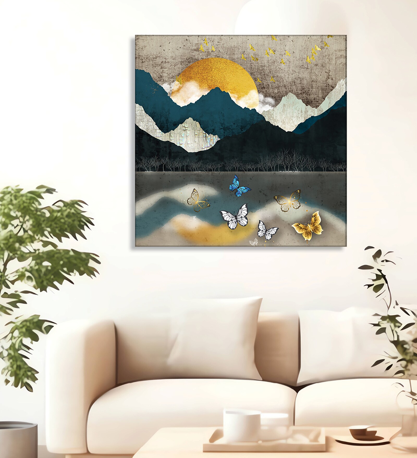 Mountain Sun Canvas Pine Wood 24x24 Art Print