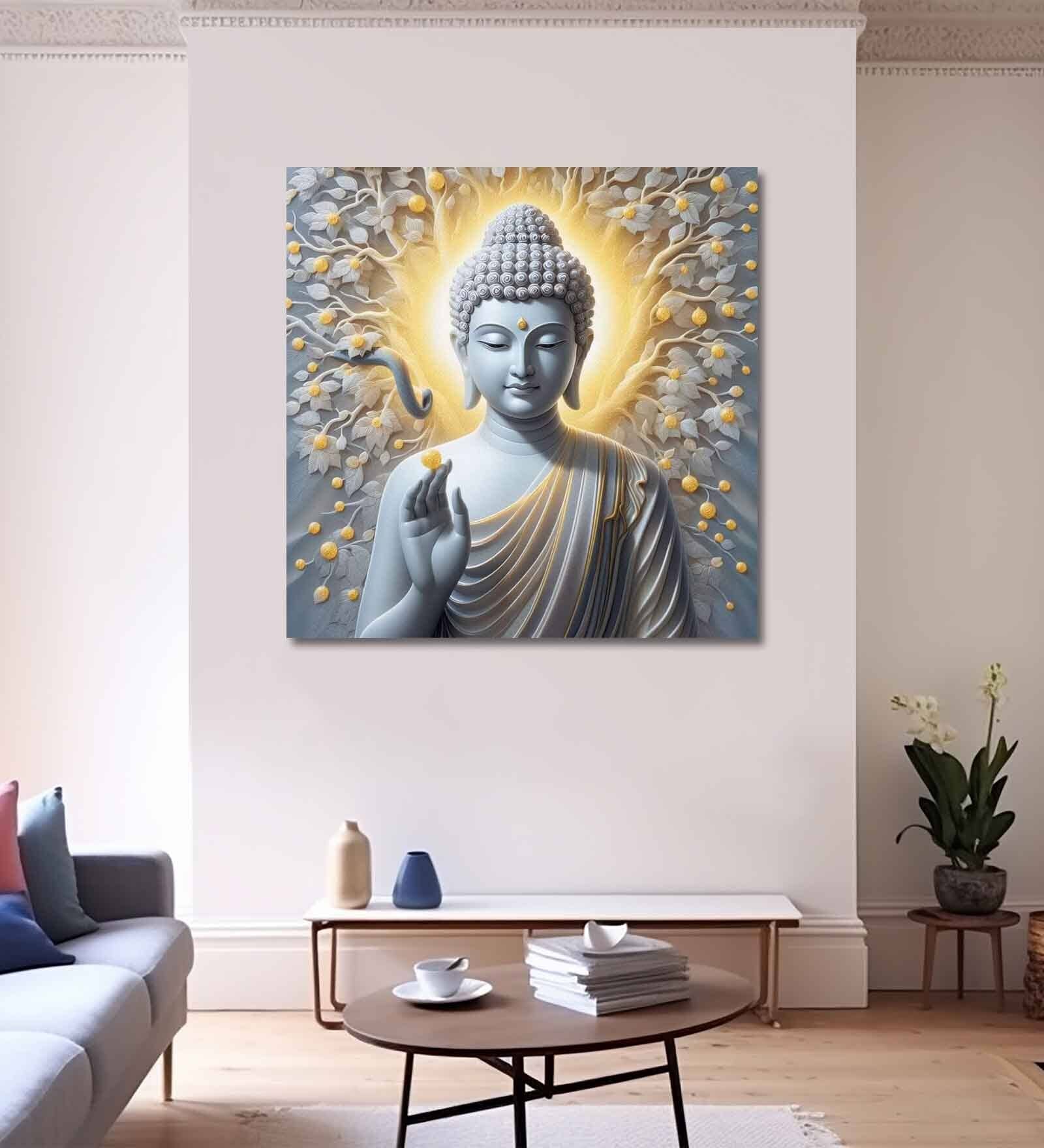 Buddha Canvas Pine Wood 24x24 Art Print