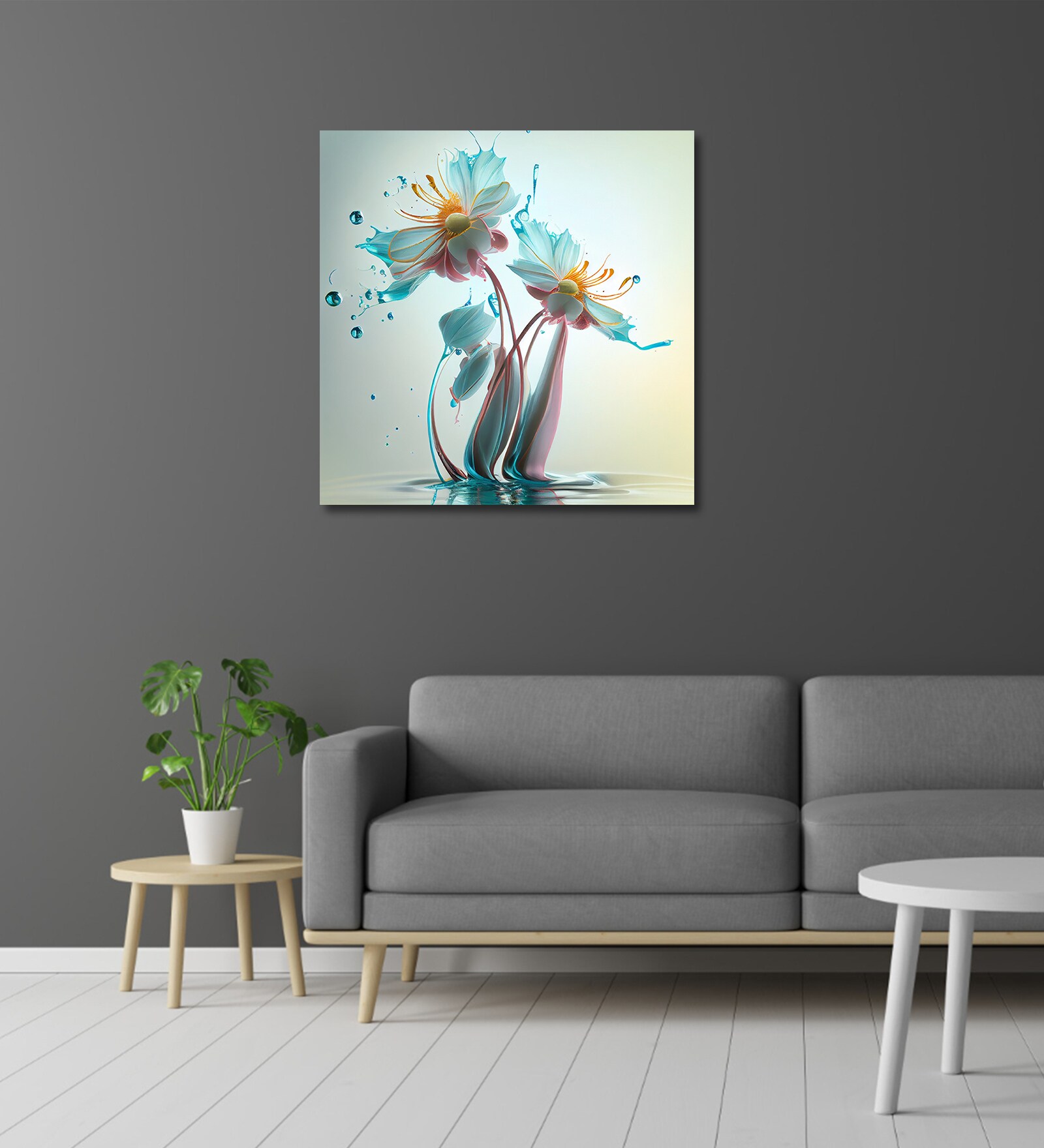 Floral Canvas Pine Wood 24x24 Art Print