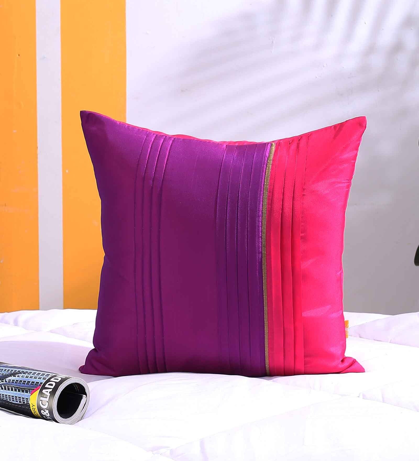 Buy Solid Polyester 16 x 16 inch Cushion Cover by ANS Online Solid