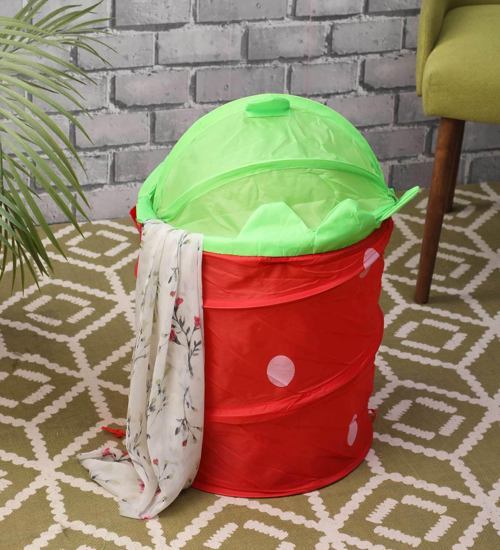 Buy 20 Ltr Polyester Laundry Basket In Red By Muren at 22 OFF by Muren