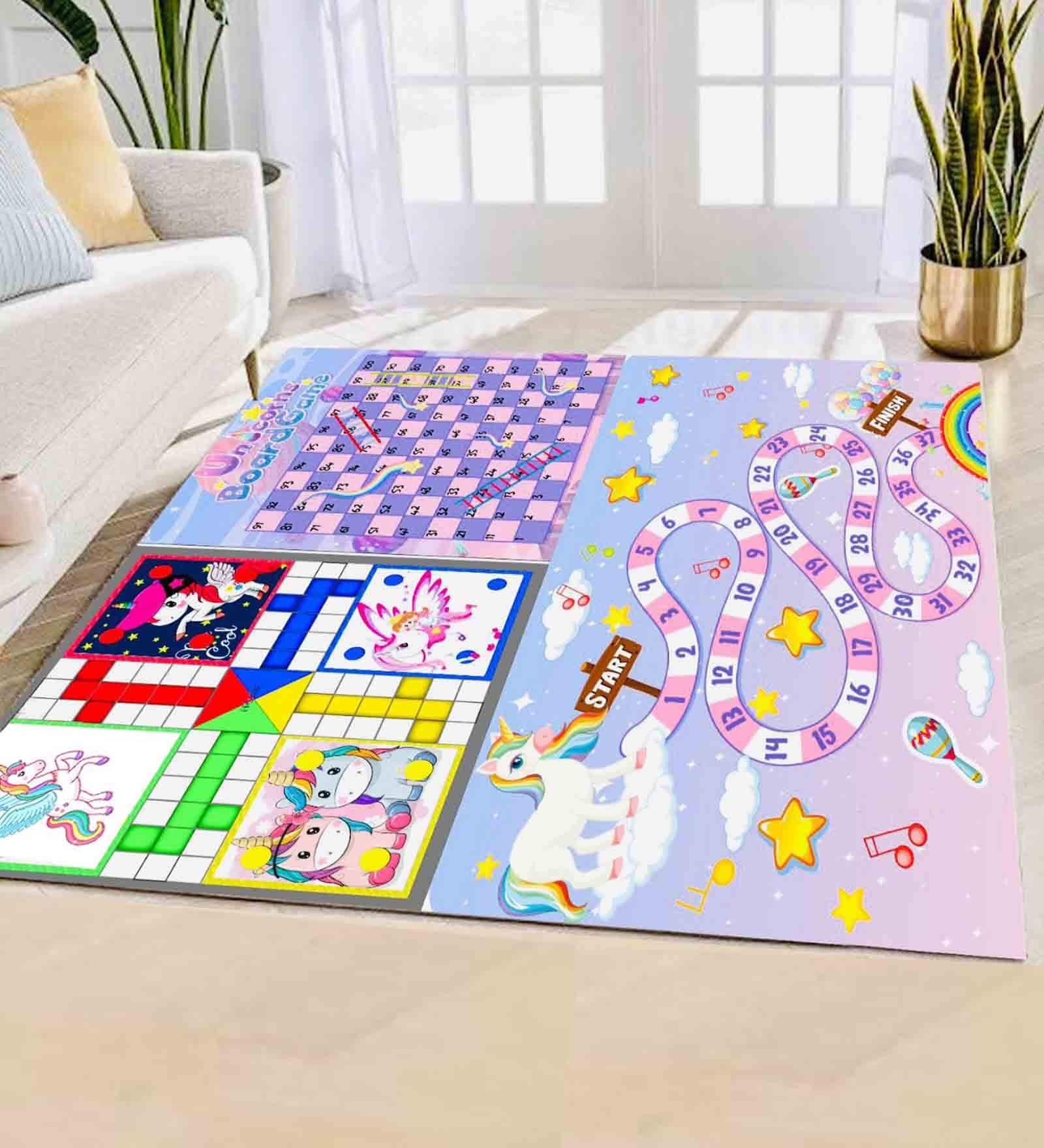 Multicolour Unicorn Jumbo Polyester 4 X 4 Feet Kids Playmat