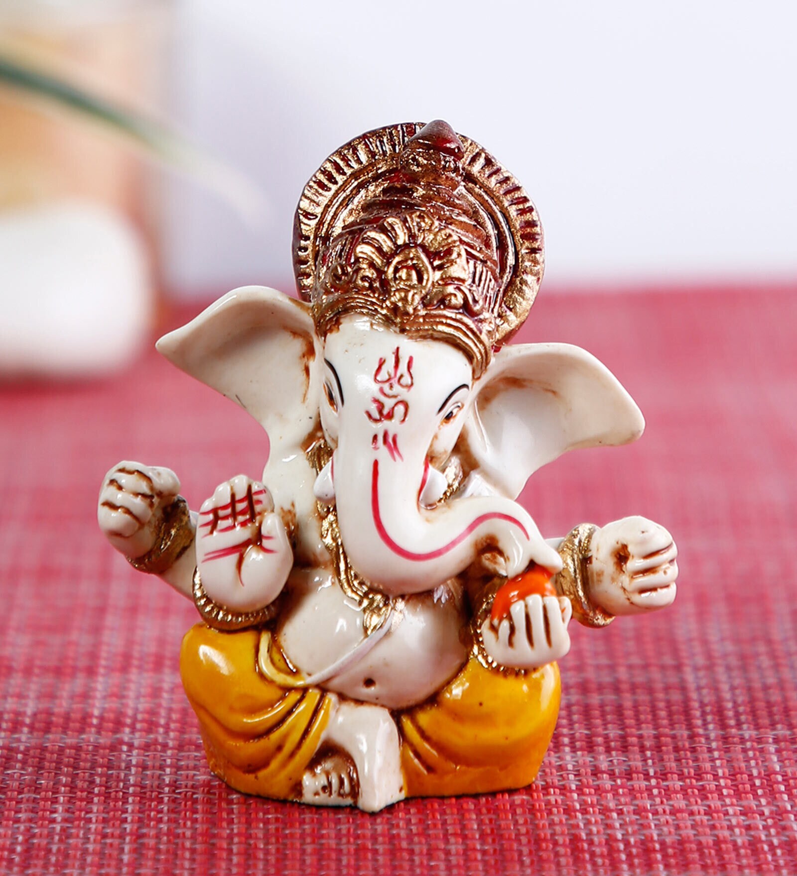 Multicolour Polyresin 2.9 Inches Lord Ganesha Idol