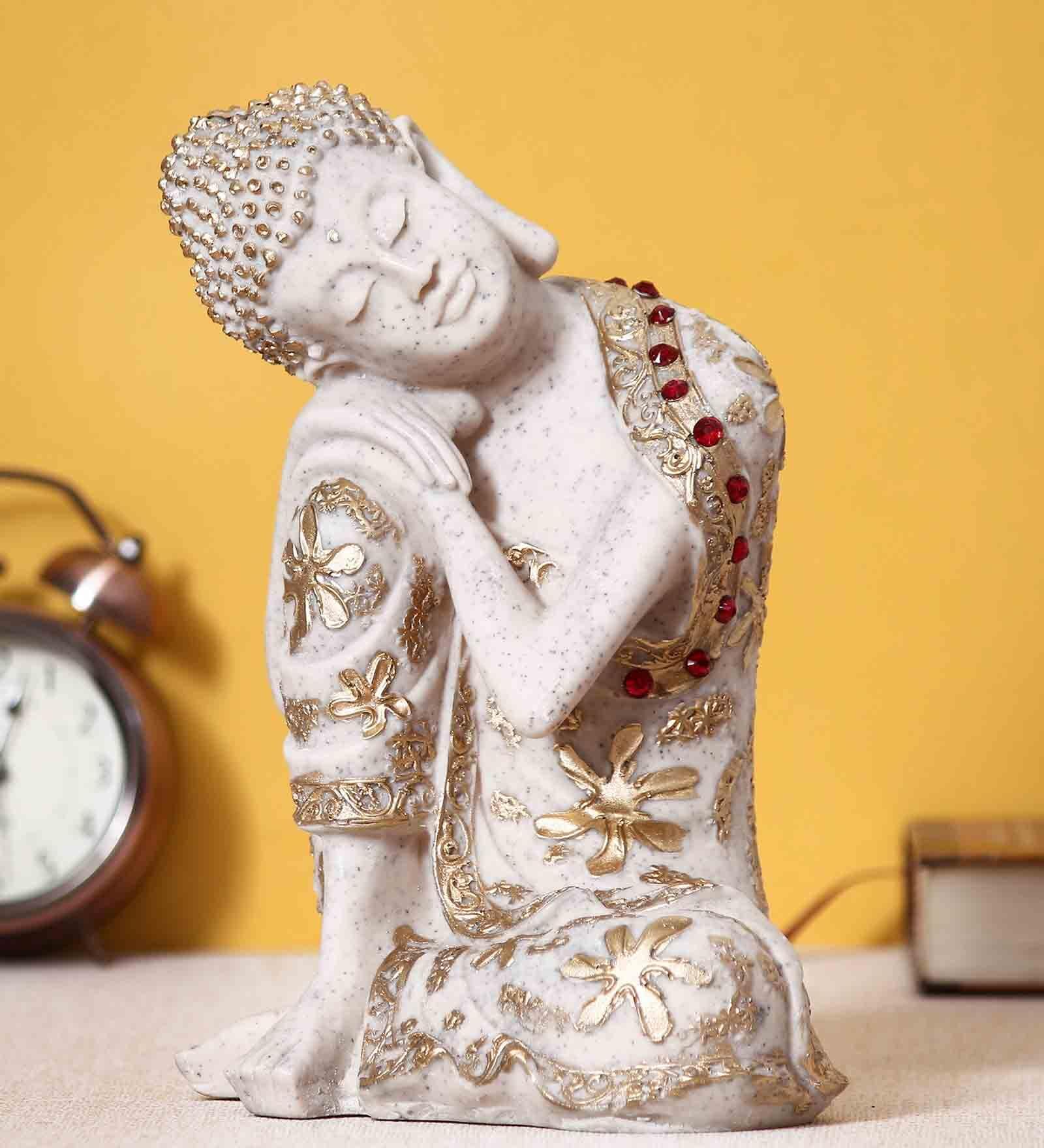 Multicolour Polyresin Pleasing Resting Buddha on Knee