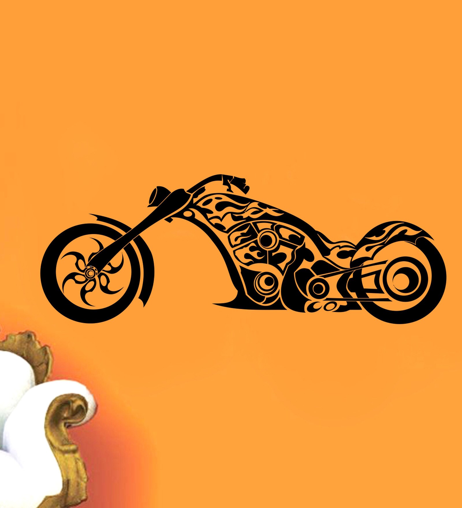 Multicolour PVC Vinyl Bullet Vintage Bike Wall Sticker