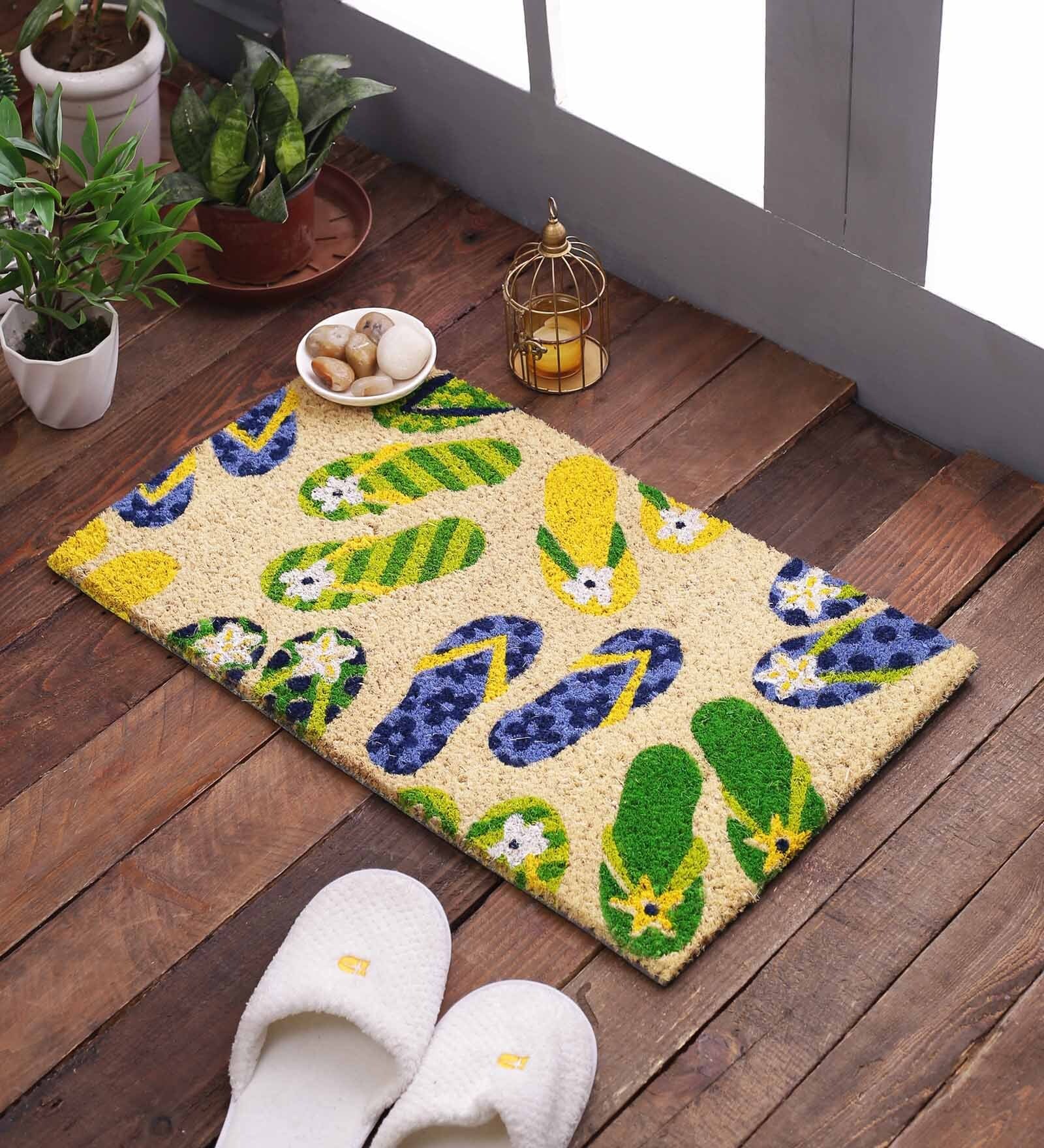Multicolor Abstract Rubber 20 x 14 Inches Anti Skid Door Mat