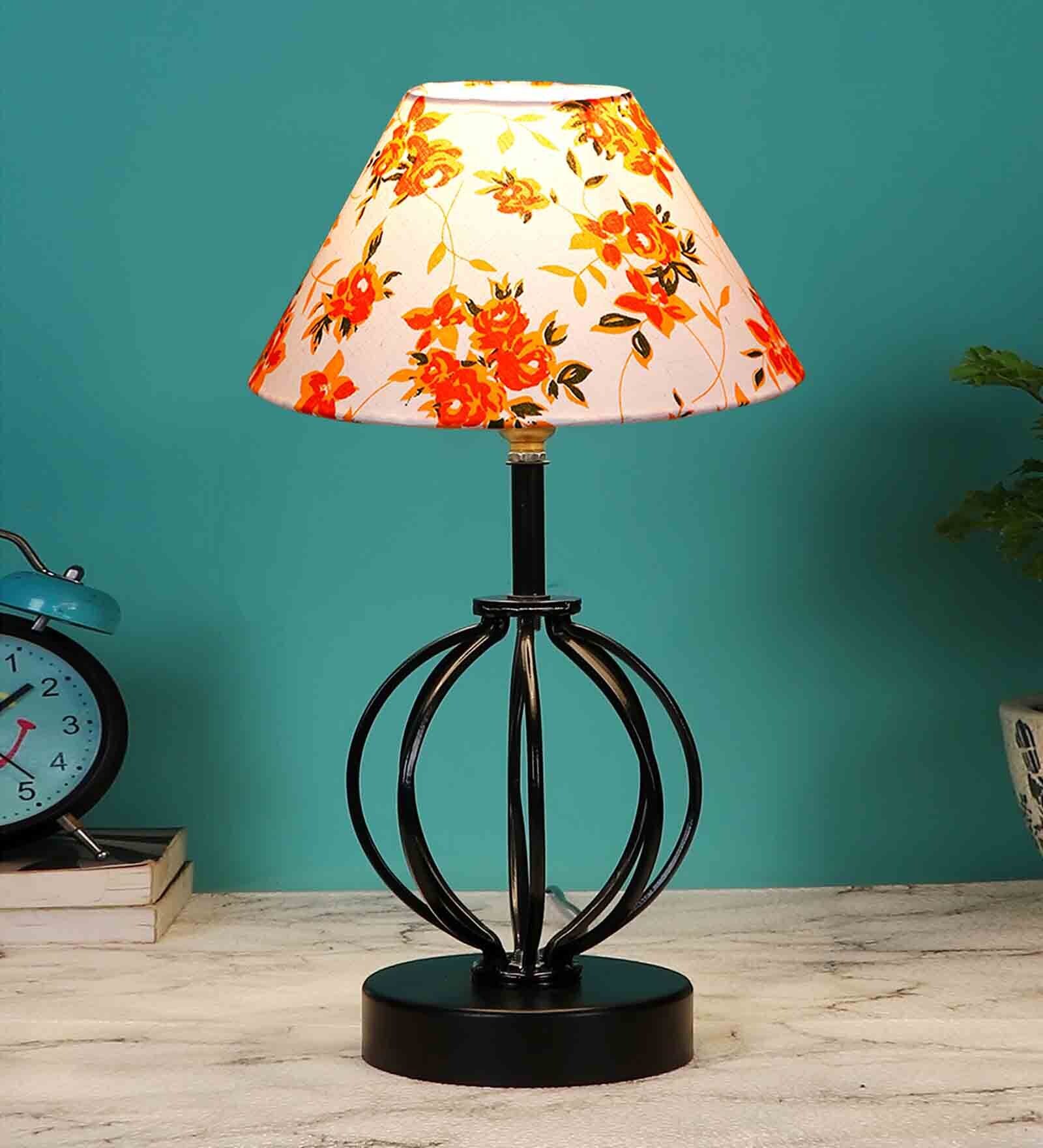 Multicolour Shade Table Lamp With Shade Table Lamp With Iron Base