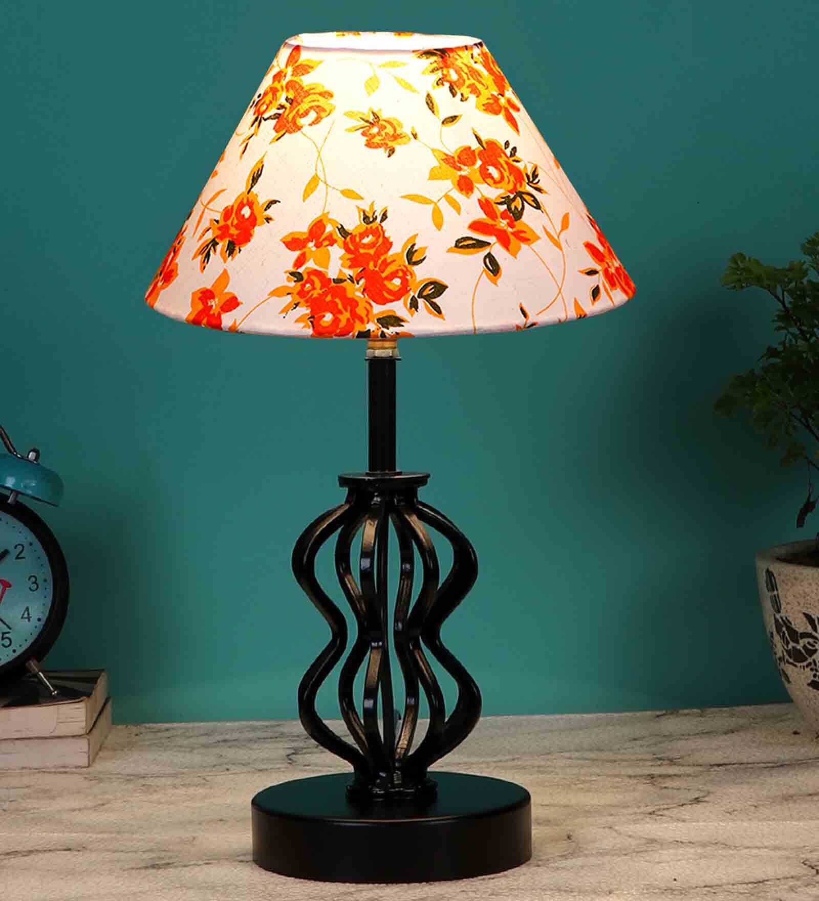 Multicolour Shade Table Lamp With Shade Table Lamp With Iron Base