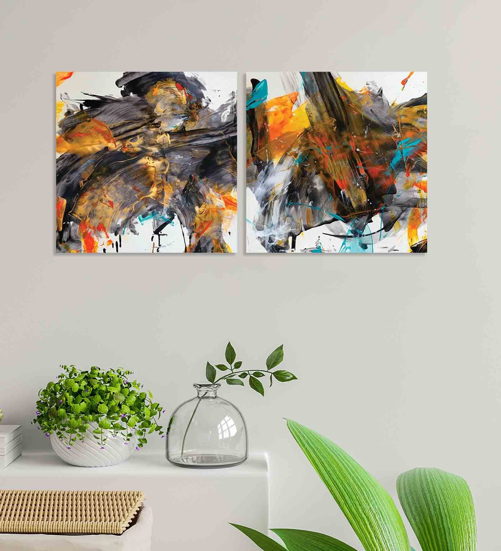 Mandala Chakra Multicolour Synthetic Wood Framed Canvas Art Print