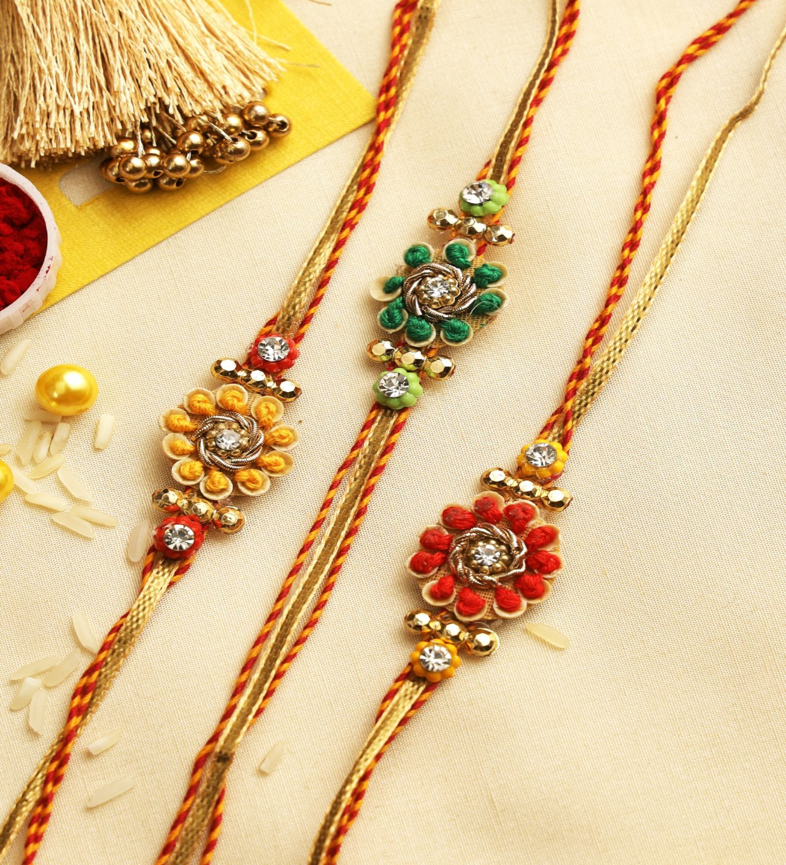 Thread For Rakhi Buy Multicolour Thread & Plastic (Set of 3) Rakhi Set at 33% OFF by ...