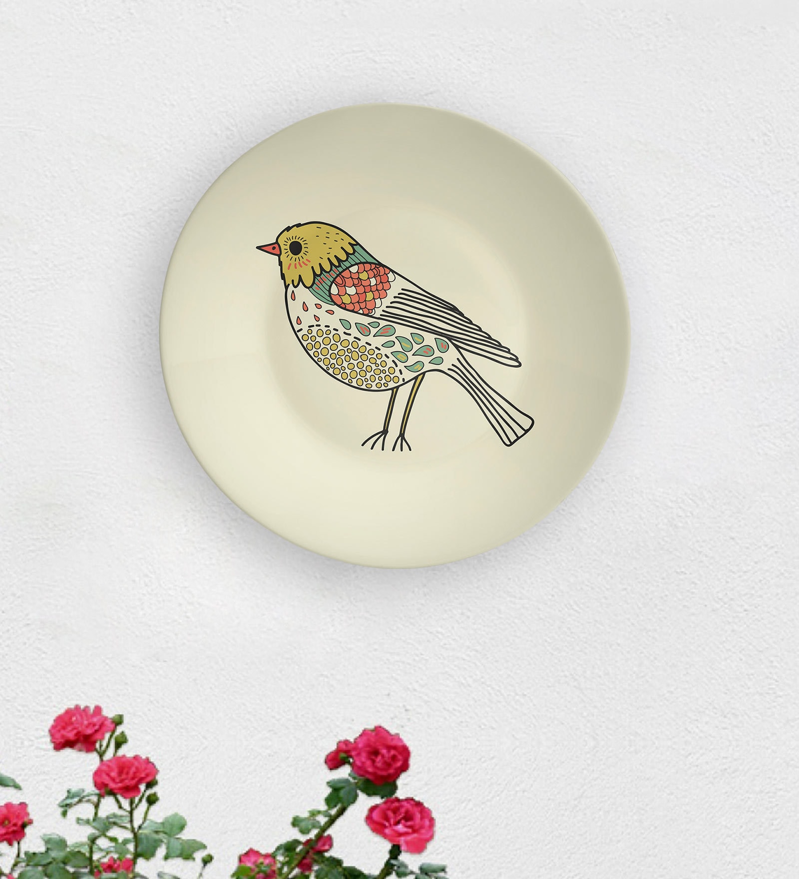 Multicolour Vintage American Bird Art Decorative Wall Plate
