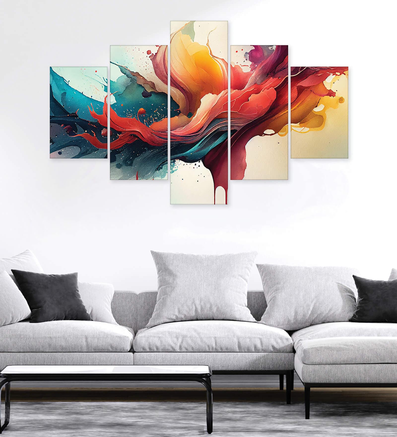 Multicolour Vinyl (Set of 5) Art Panels