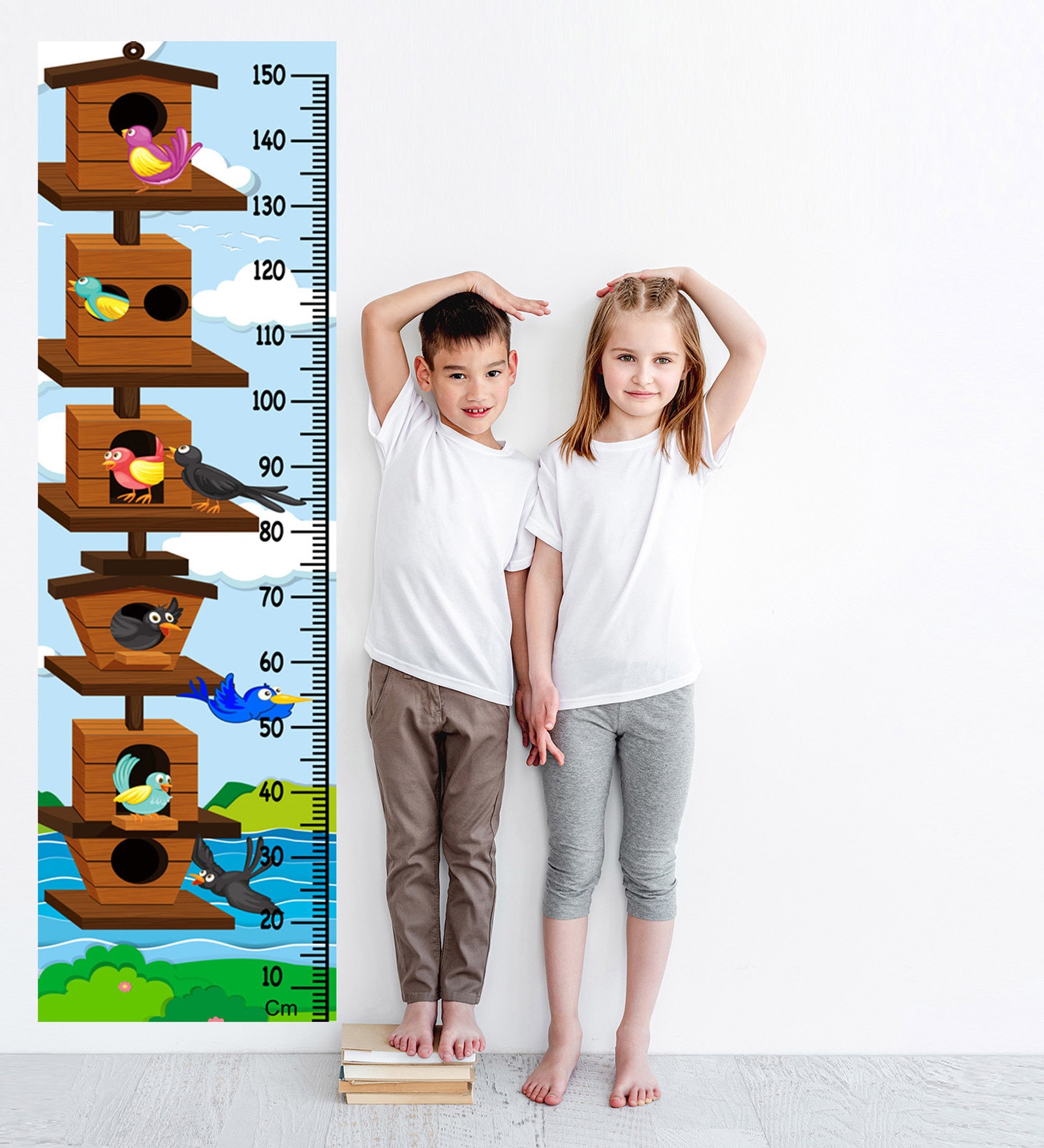 Birdhouse Multicolour Vinyl Height Chart