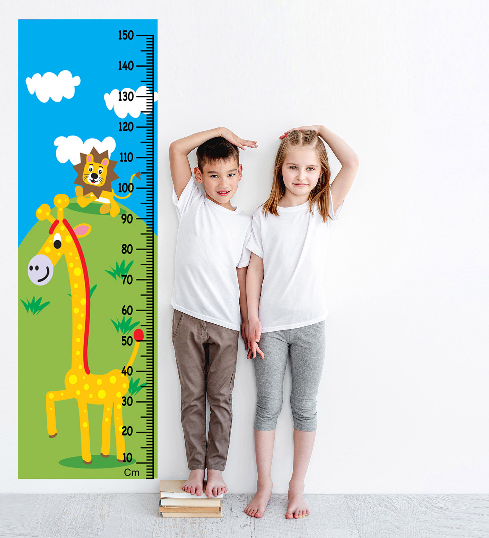 Jungle Theme Multicolour Vinyl Height Chart