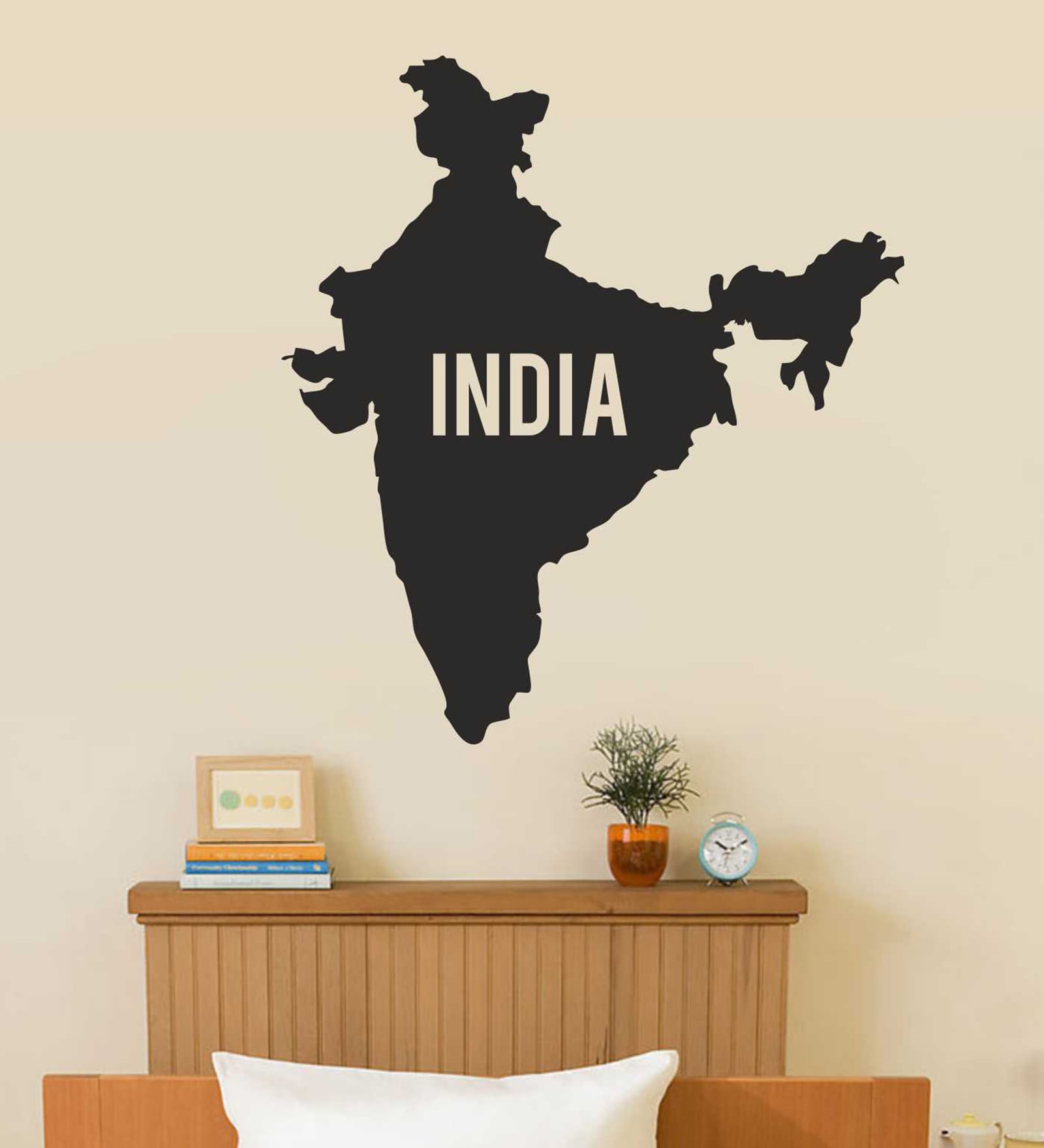 Buy Multicolour Vinyl Map Of Hindustan Wall Sticker By Wall Attraction ...