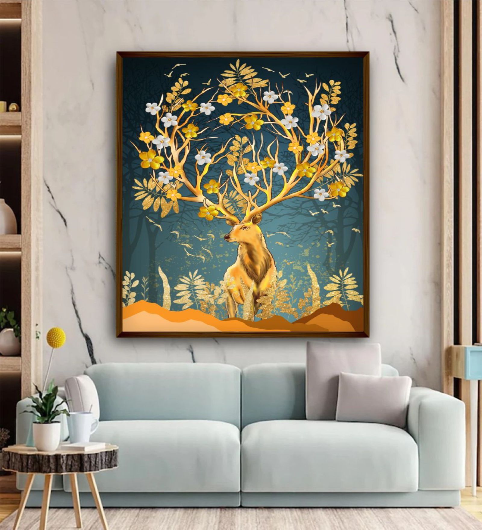 Buy Classic Technical Multicolor Canvas Framed Wildlife Art Print at 69