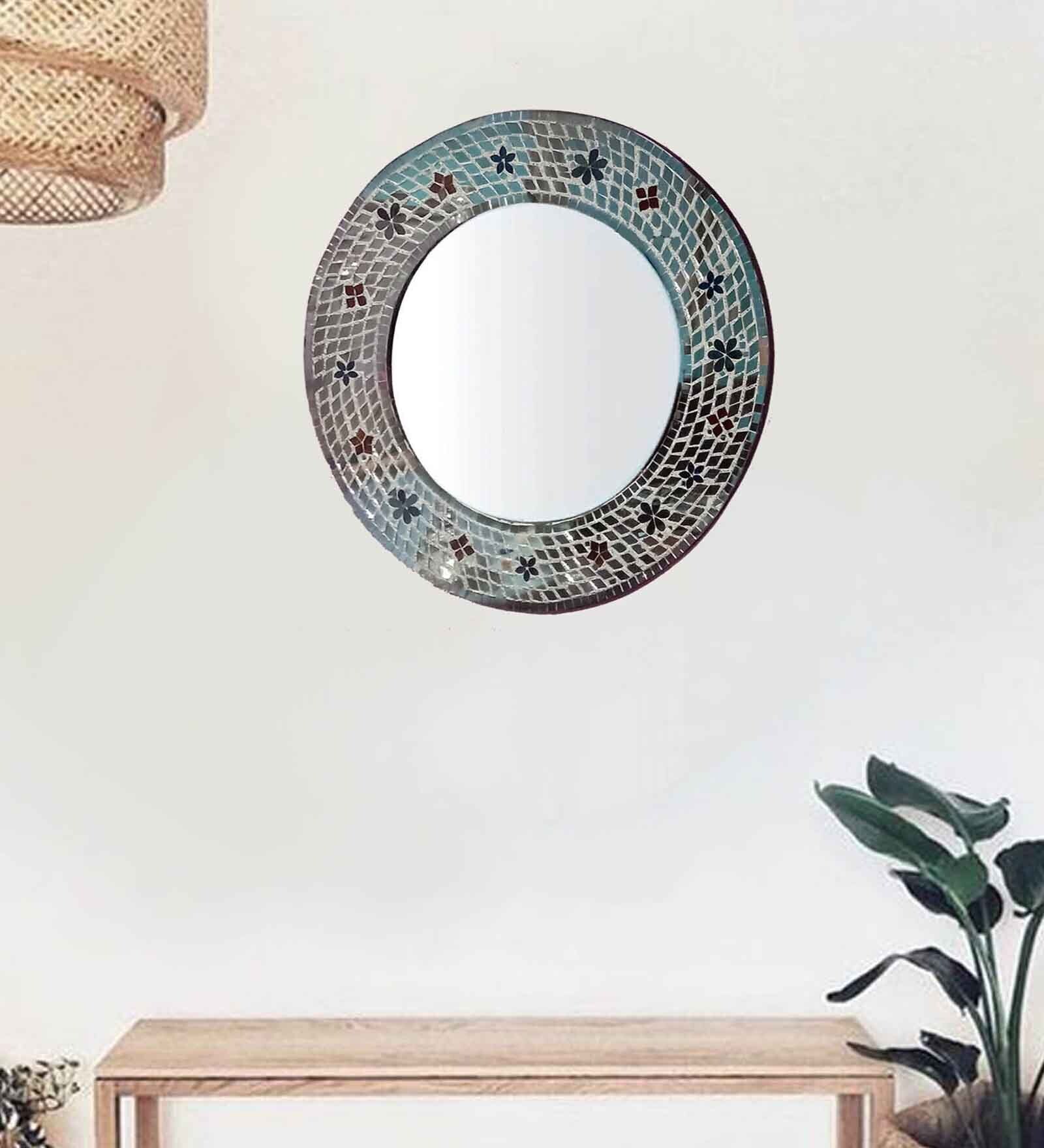 Multicolour Wood Decorative Wall Mirror