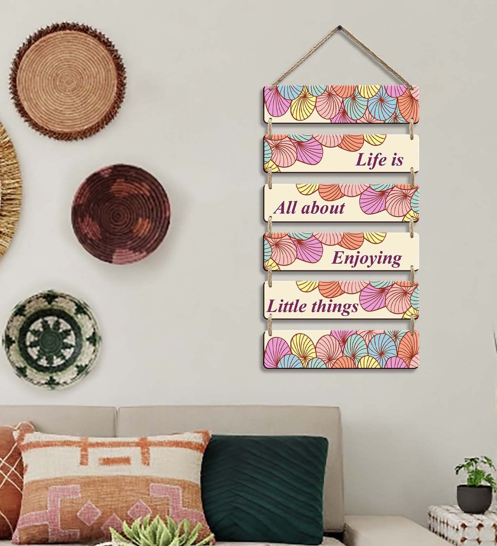 Multicolour Wooden Wall Hanging