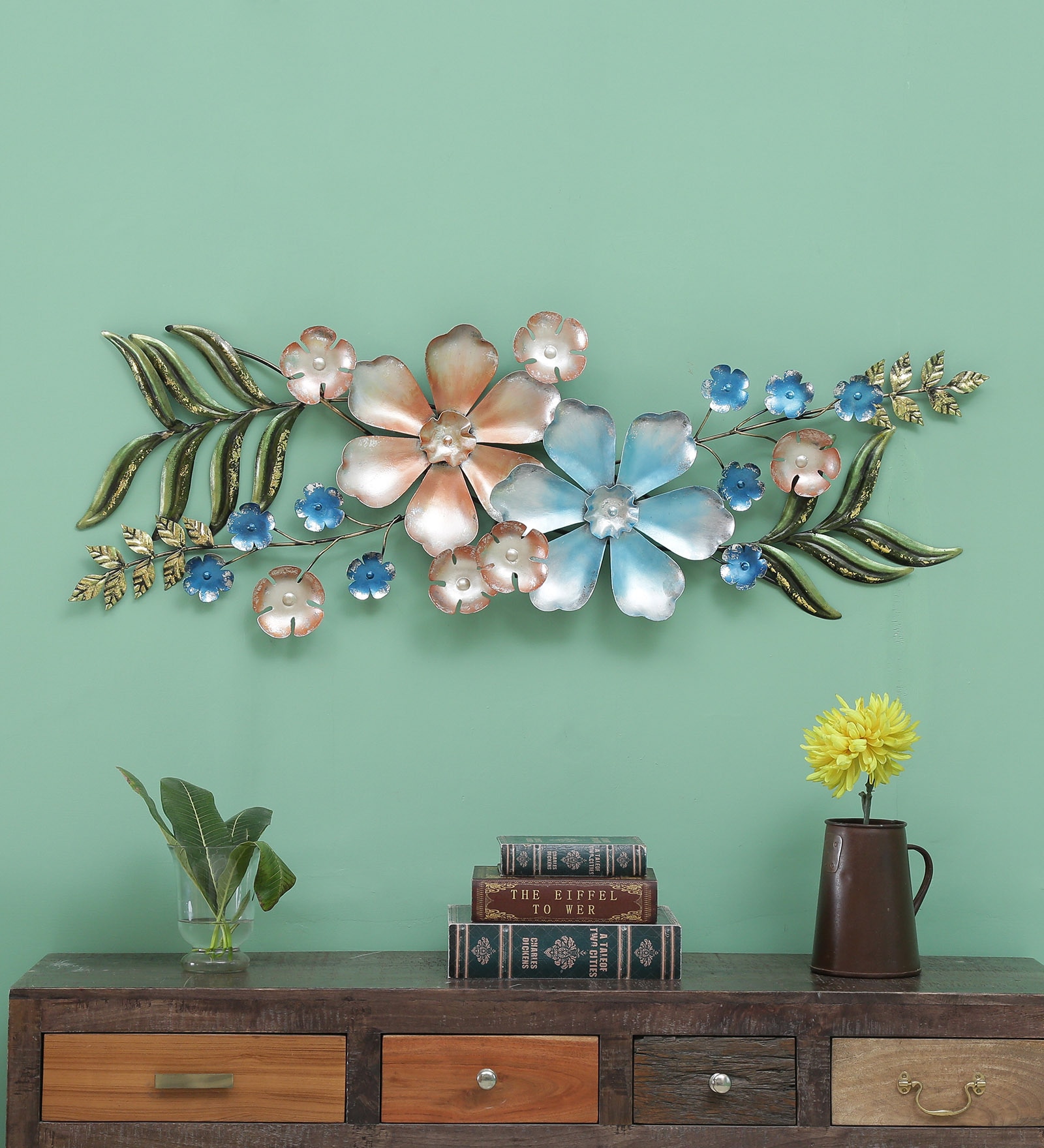 Buy Wrought Iron Floral In Multicolour Wall Art By The Shining Rays