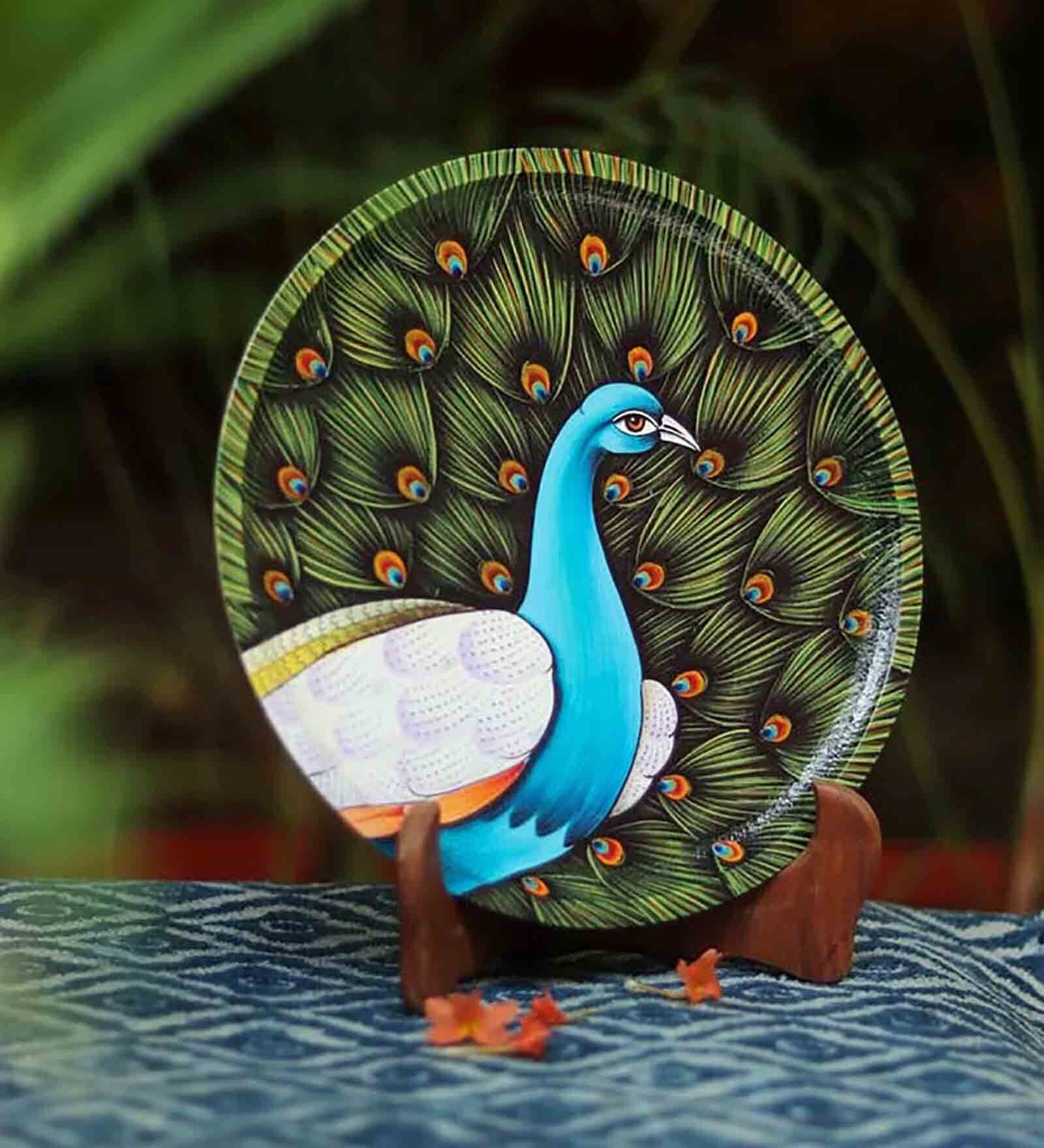 Multicoloured Handpainted Jauna Mdf Pichwai Wall Plate