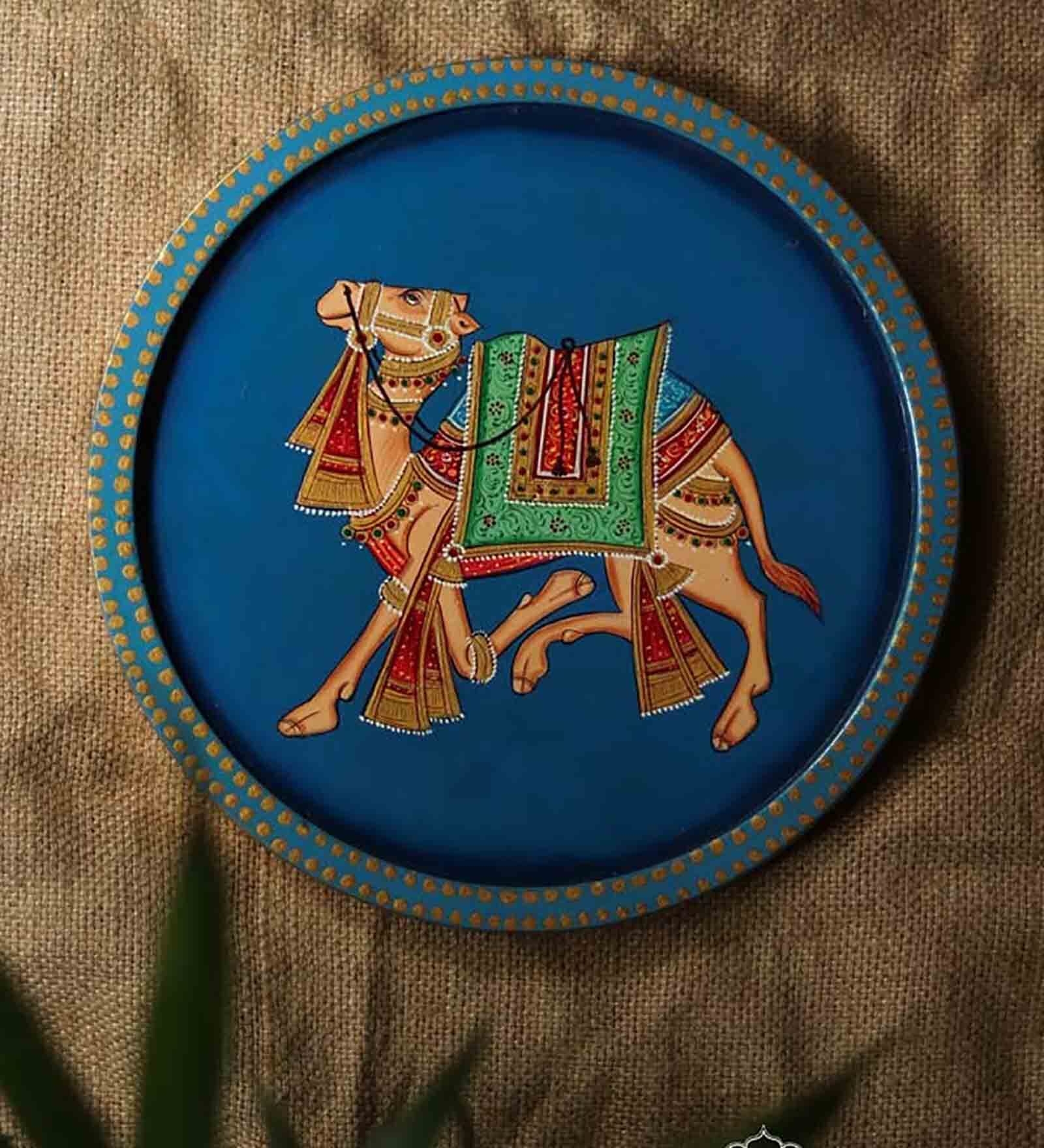 Multicoloured Handpainted Vienna Mdf Pichwai Wall Plate