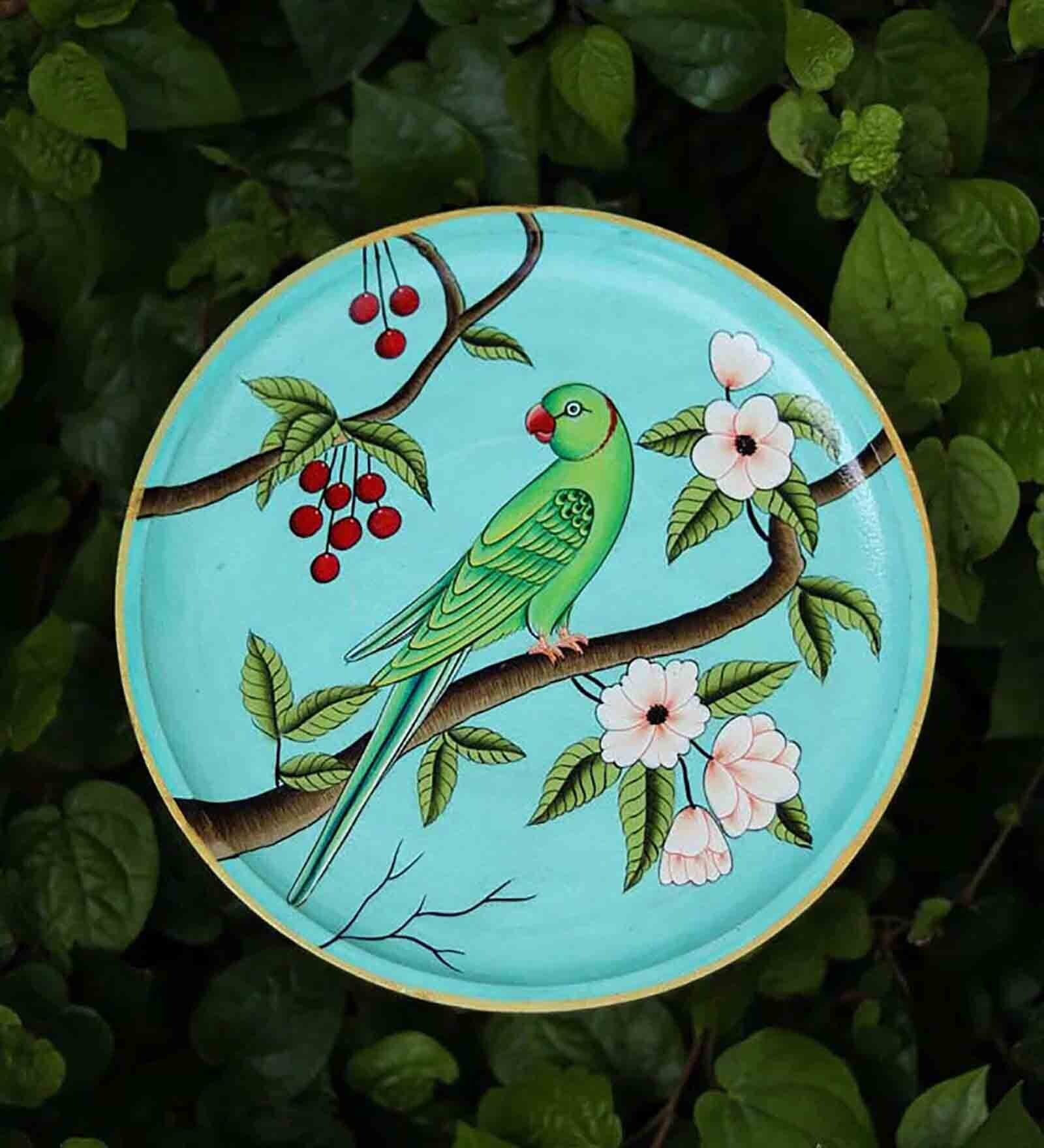 Buy Multicoloured Handpainted Kimberly Mdf Pichwai Wall Plate at 32