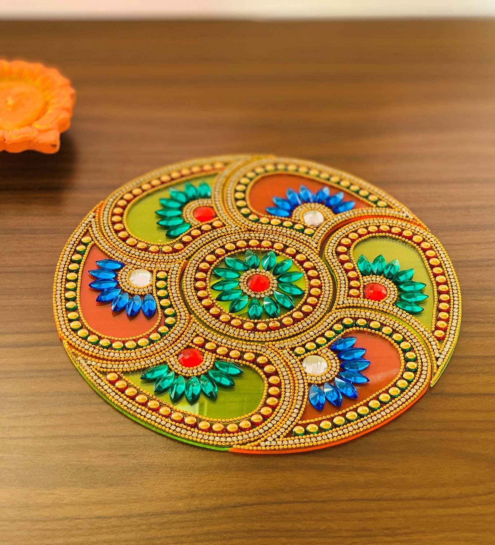 Buy Multicoloured Round Rangoli by Suriti the culture shop at 33% OFF ...