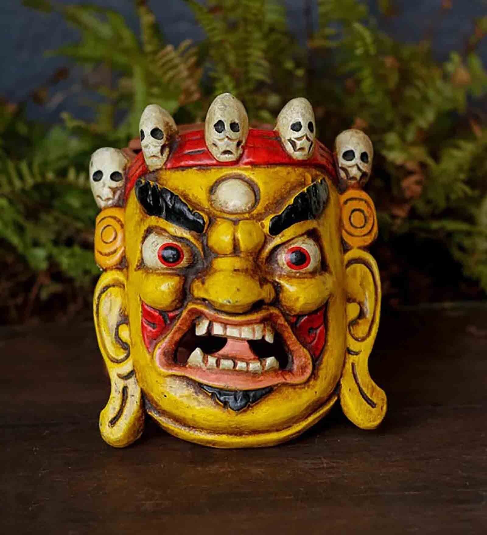 Multicoloured Wooden Wren Himalayan Wall Mask