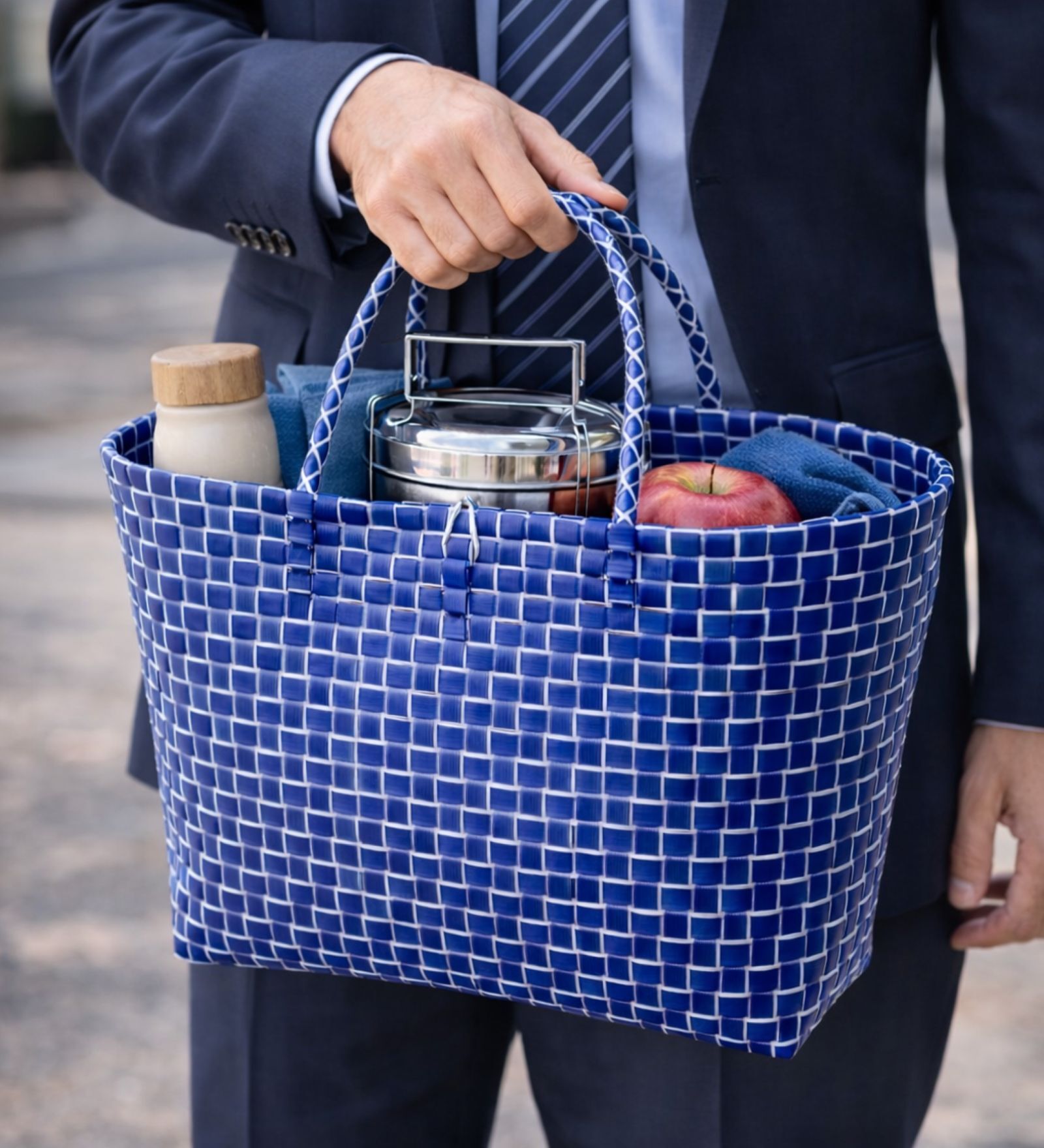 Blue Multipurpose Carry Basket with Handle
