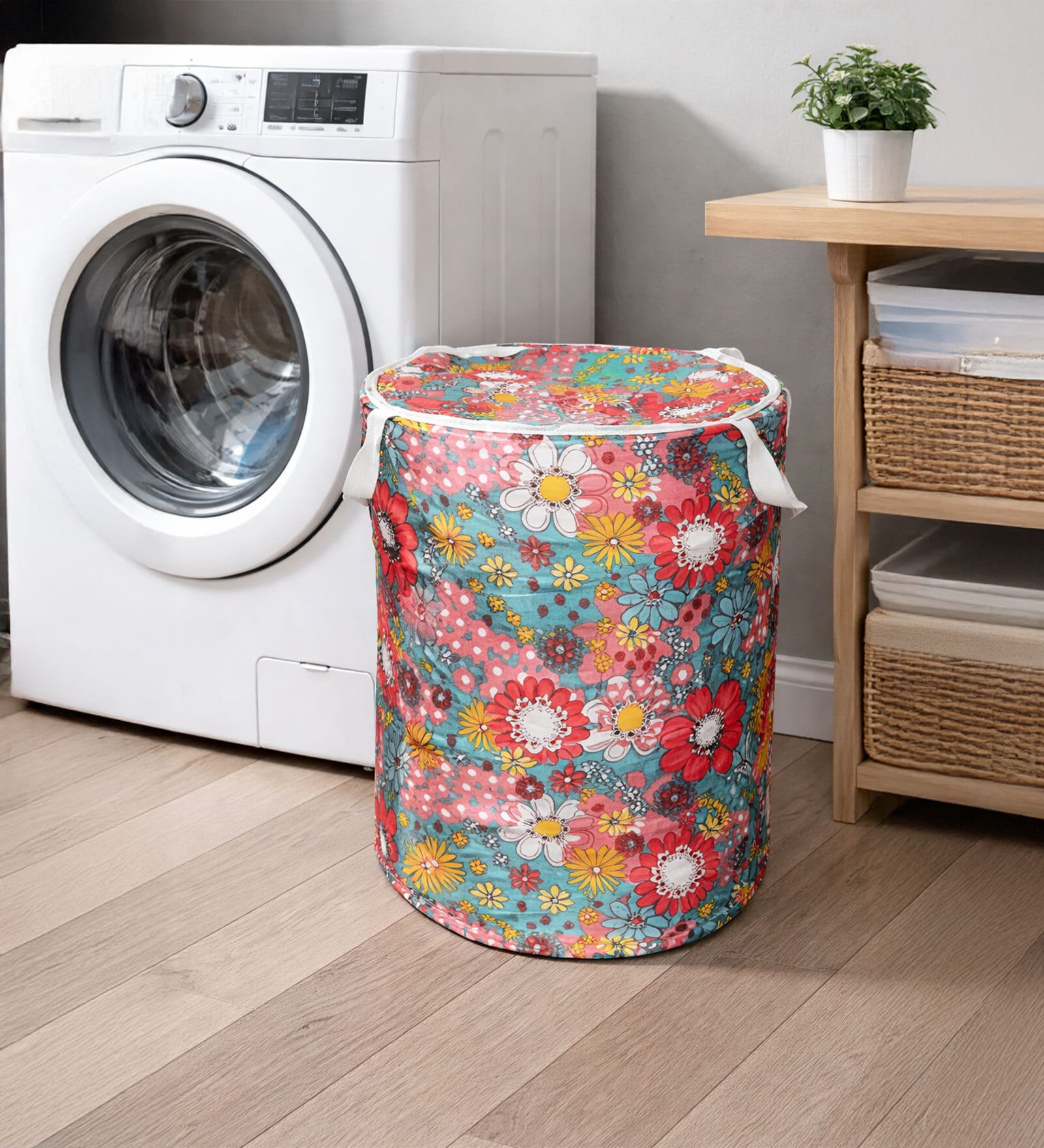 Multipurpose Foldable and Collapsible Pop-Up Round Laundry Bag Basket with Zippered Lid Assorted Colours Multipurpose Foldable and Collapsible Pop-Up Round Laundry Bag Basket with Zippered Lid Assorted Colours