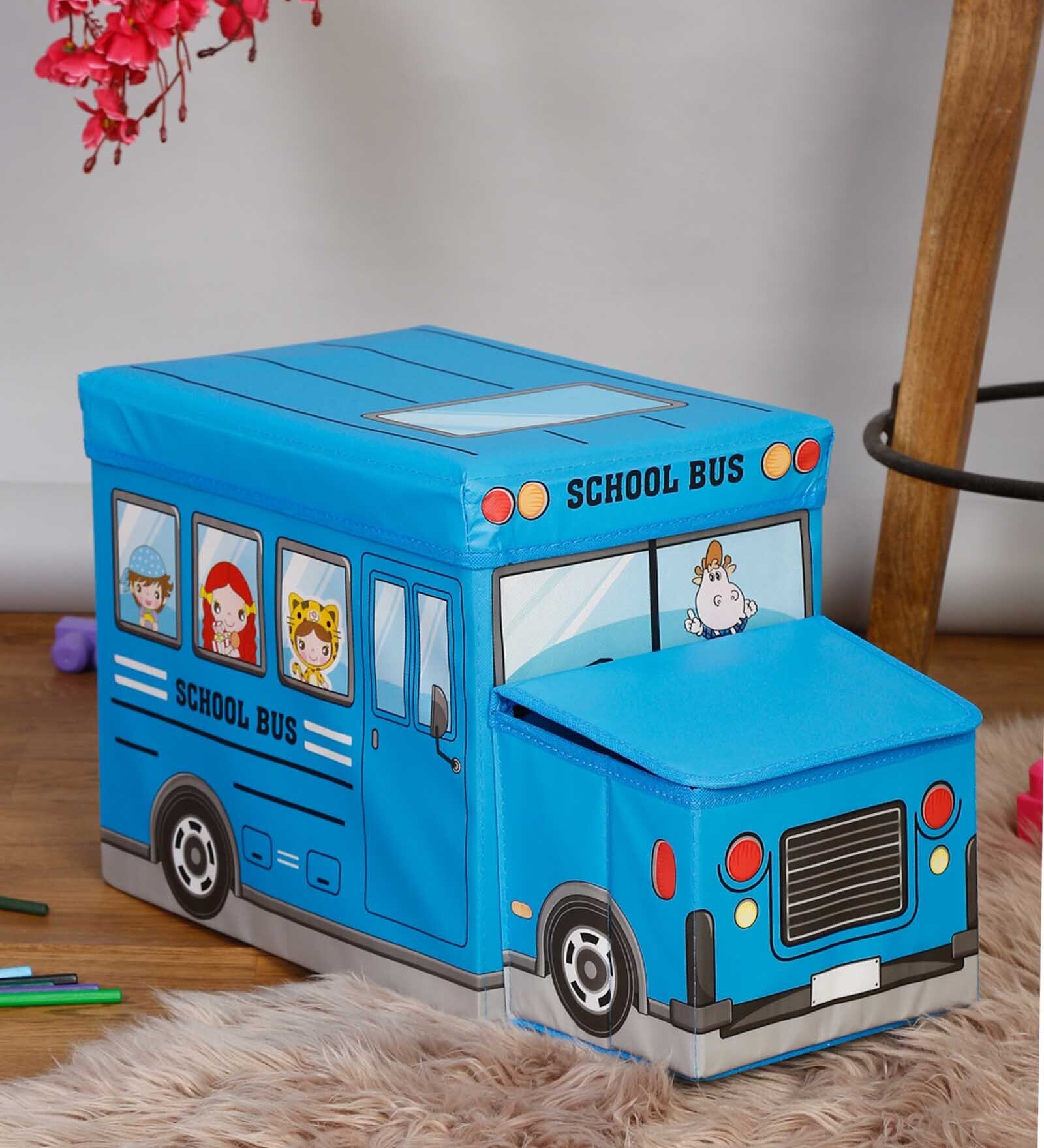 Multipurpose Storage School Bus In Blue Colour