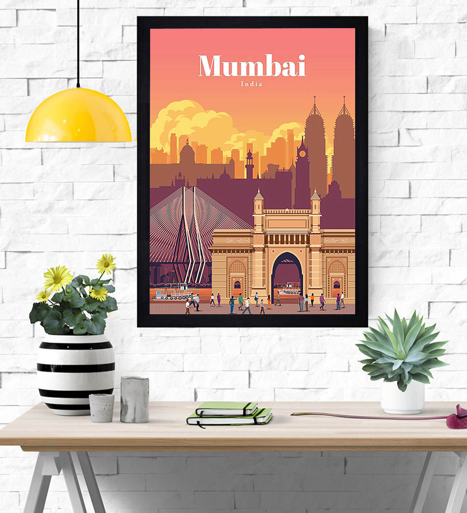 Cleverness Works Multicolour Wood & MDF Framed People and Places Art Print