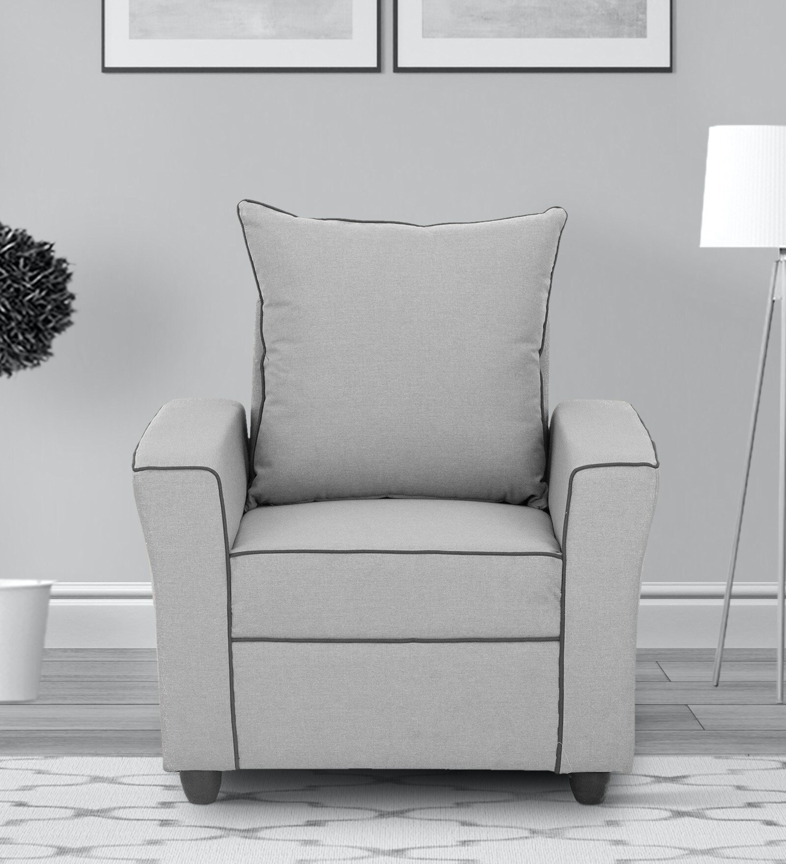 Munich 1 Seater Sofa in Grey Colour Munich 1 Seater Sofa in Grey Colour